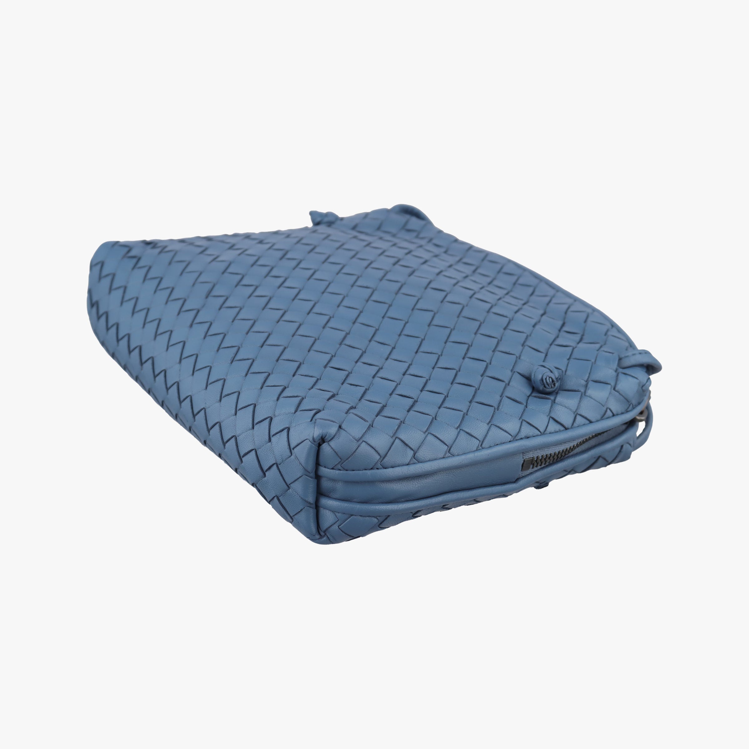 Pre-owned Bottega Veneta NODINI Intrecciato Blue lambskin  shoulderbag | stylenewstar