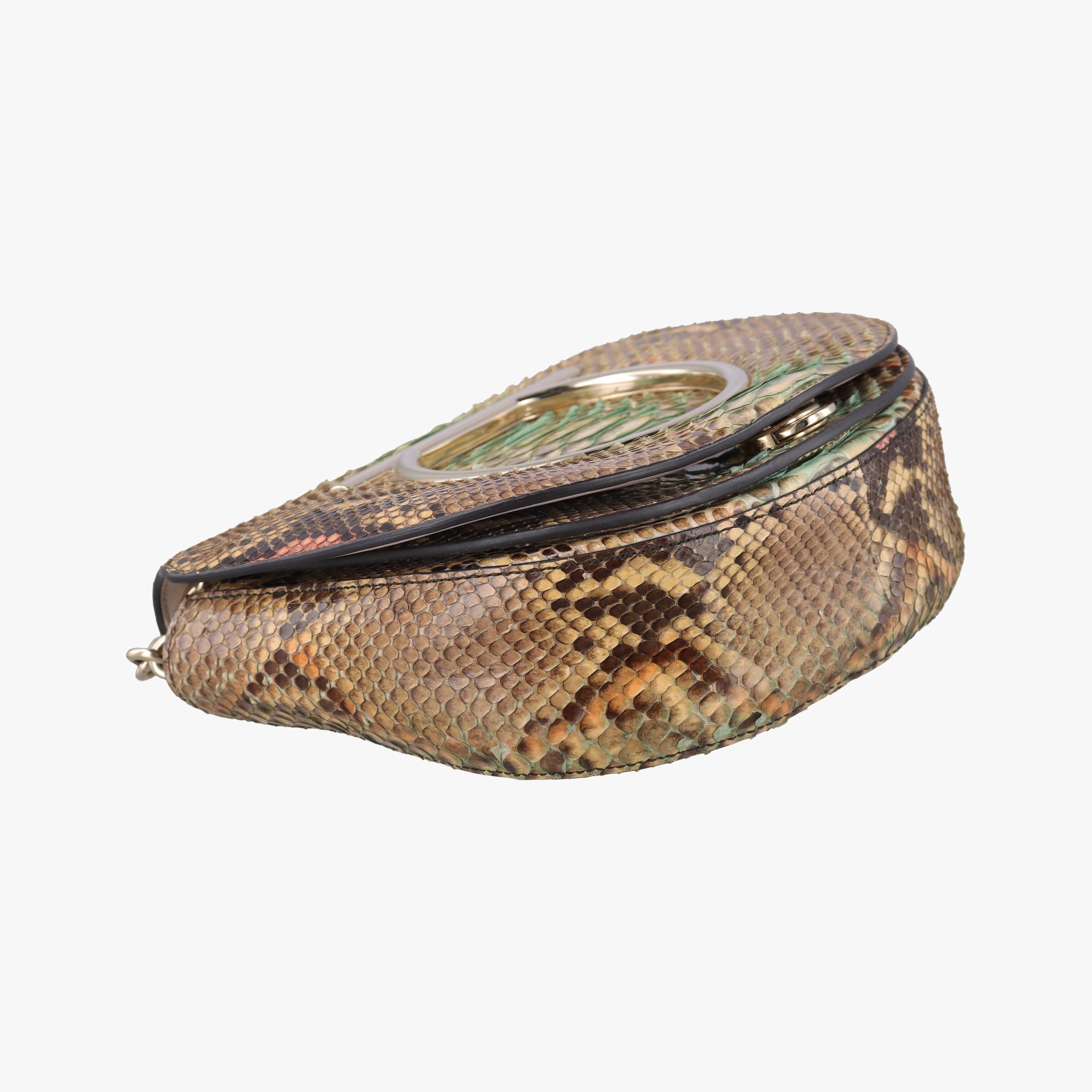 Pre-owned Ferragamo ガンチーニ Pink Snakeskin  shoulderbag | stylenewstar