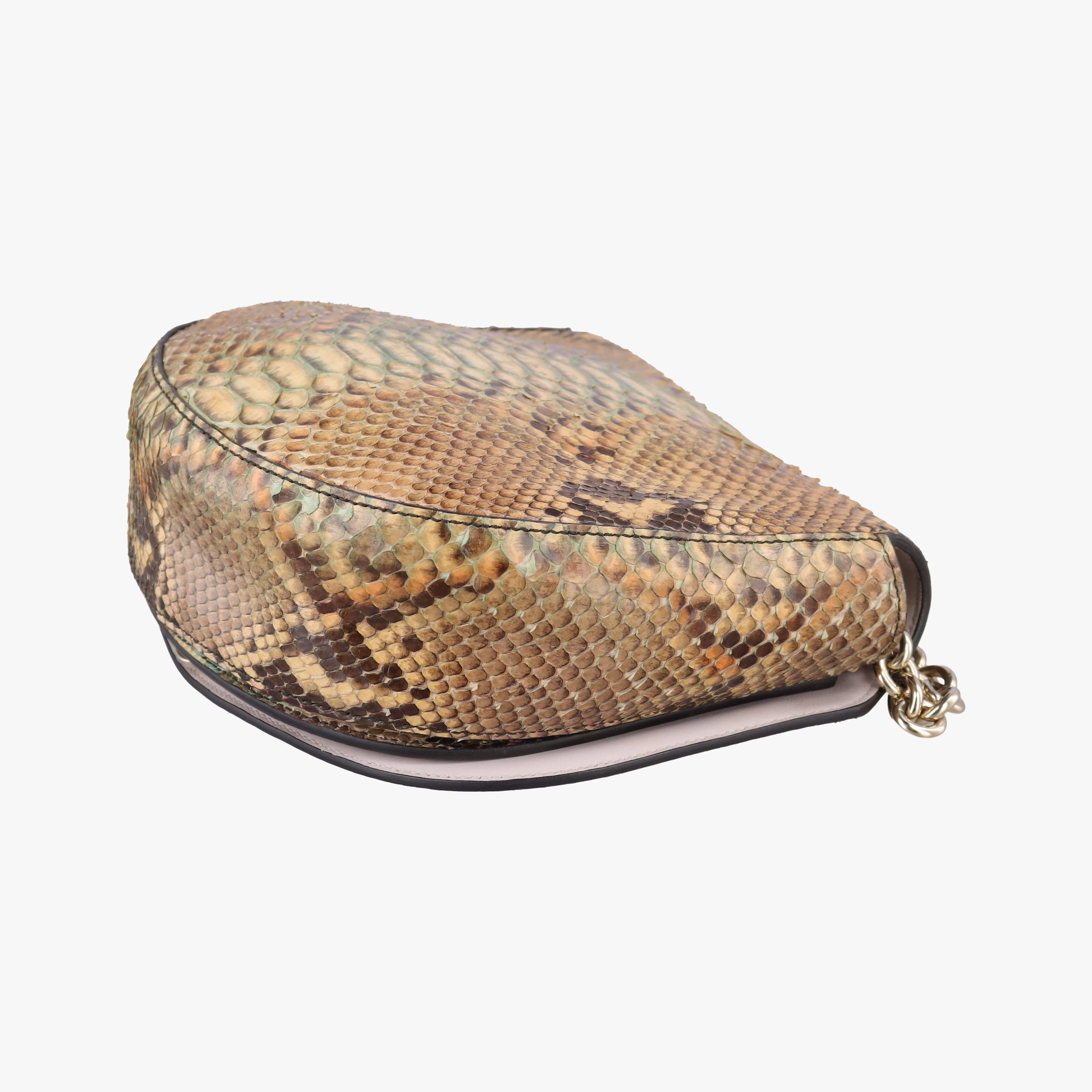 Pre-owned Ferragamo ガンチーニ Pink Snakeskin  shoulderbag | stylenewstar