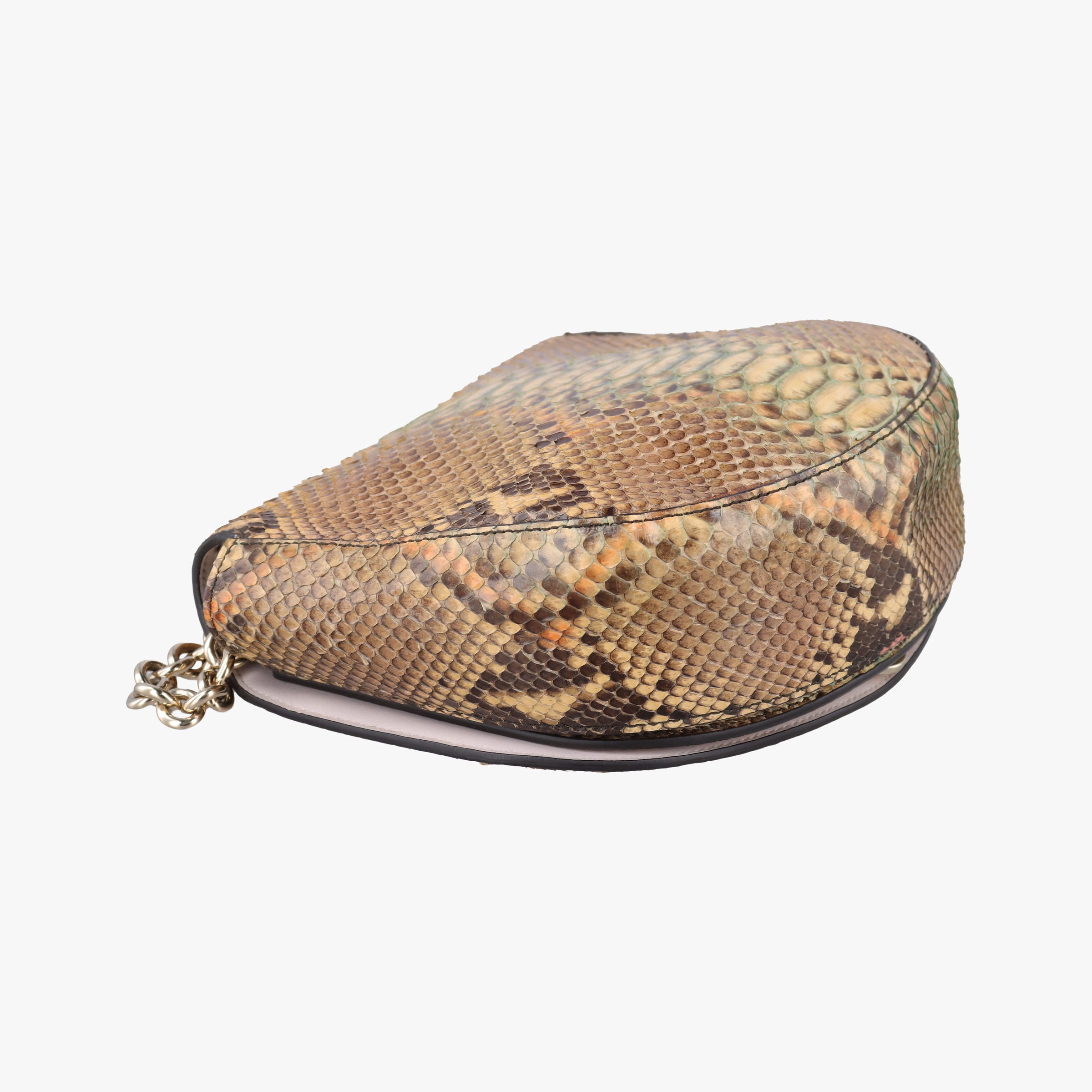 Pre-owned Ferragamo ガンチーニ Pink Snakeskin  shoulderbag | stylenewstar