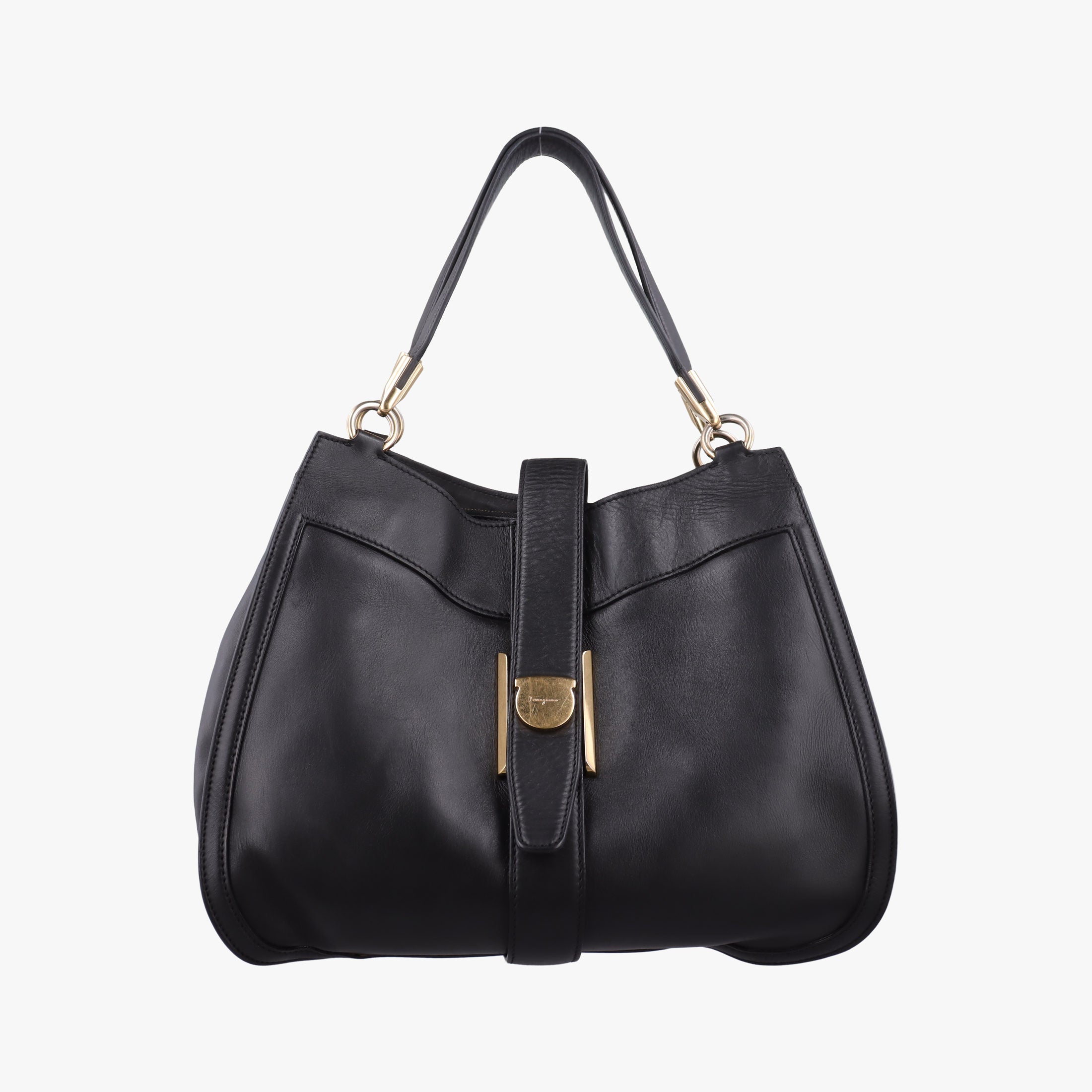 Pre-owned Ferragamo Enny hobo Black Leather  shoulderbag | stylenewstar