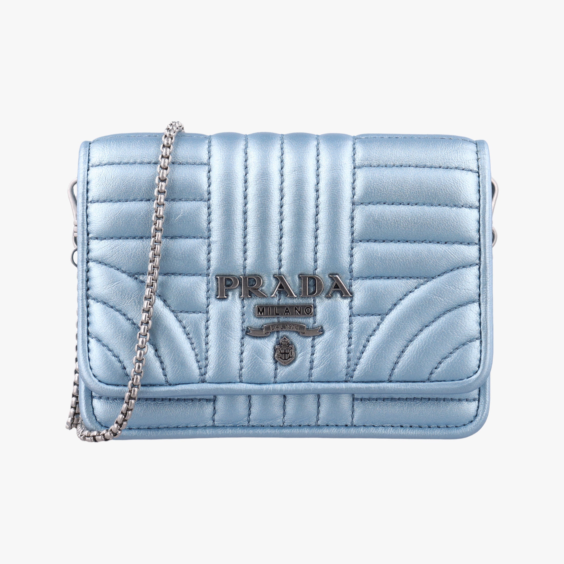 Secondhand Prada Diagramme Blue Leather  shoulderbag | stylenewstar
