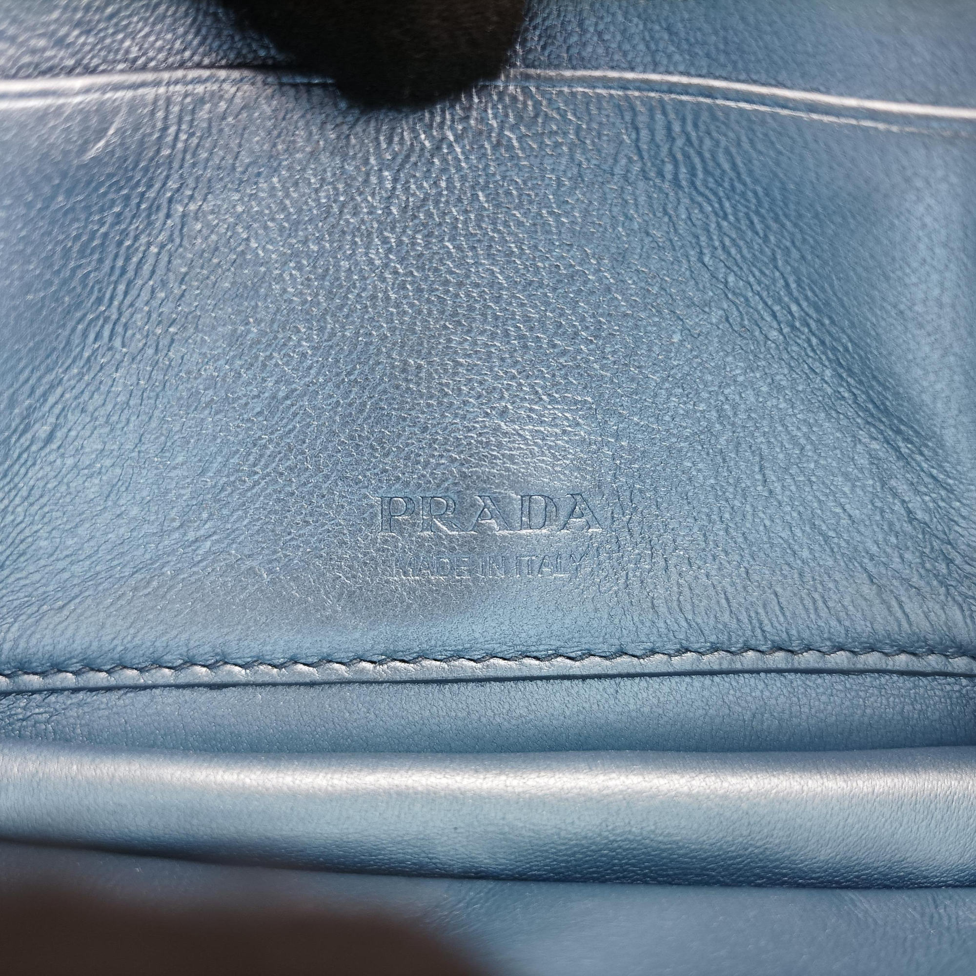 Secondhand Prada Diagramme Blue Leather  shoulderbag | stylenewstar