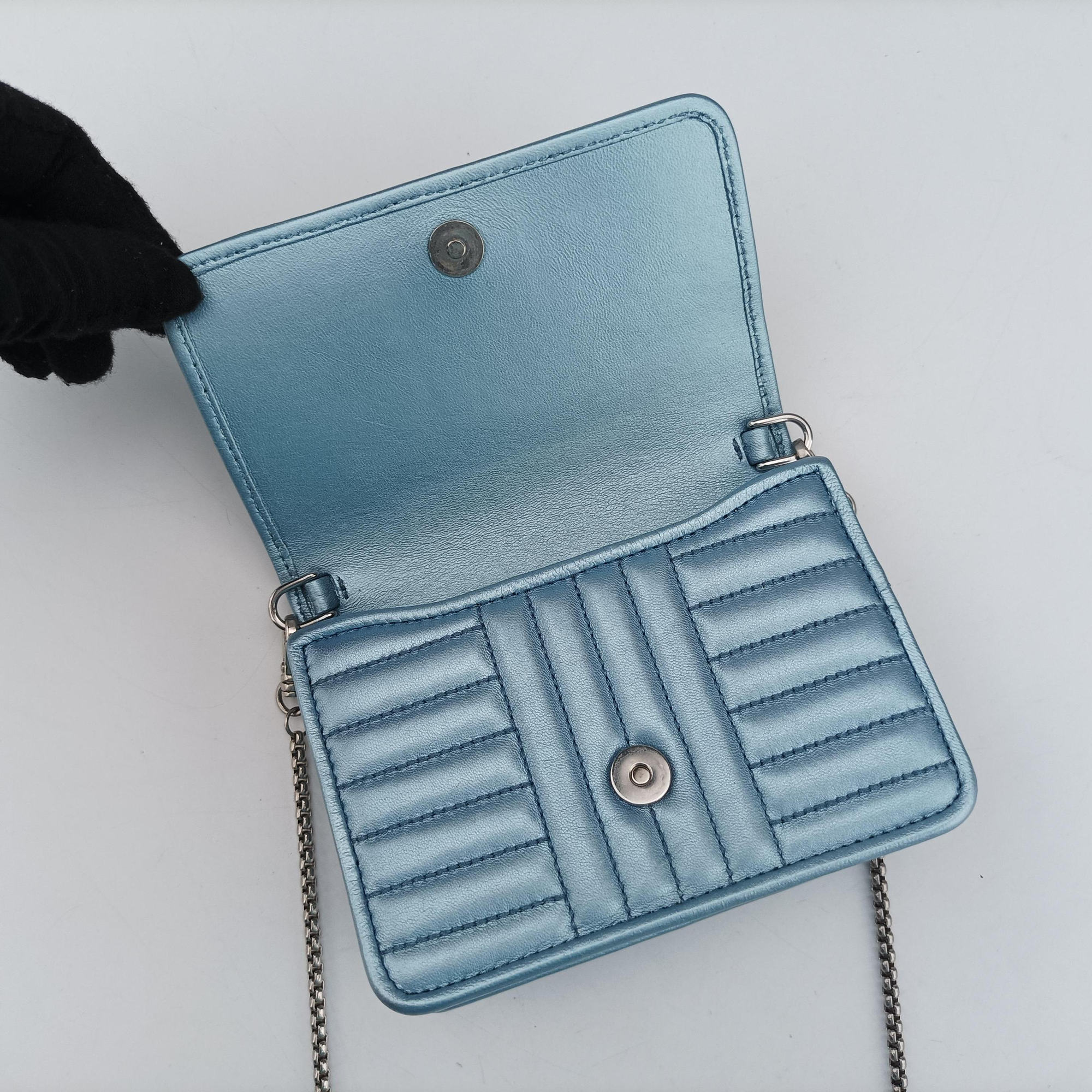 Secondhand Prada Diagramme Blue Leather  shoulderbag | stylenewstar