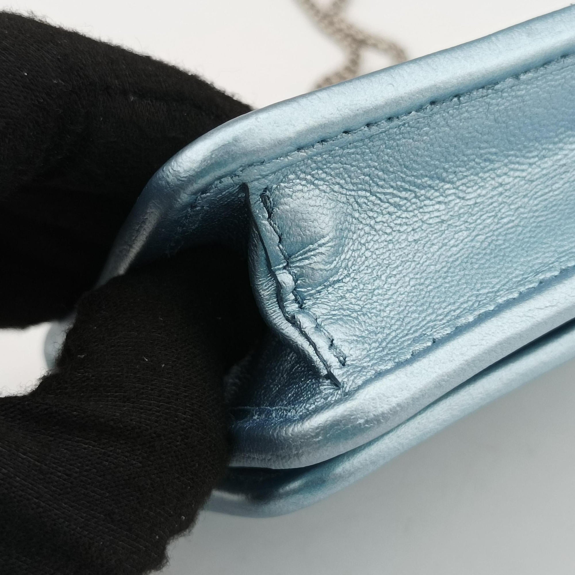 Secondhand Prada Diagramme Blue Leather  shoulderbag | stylenewstar