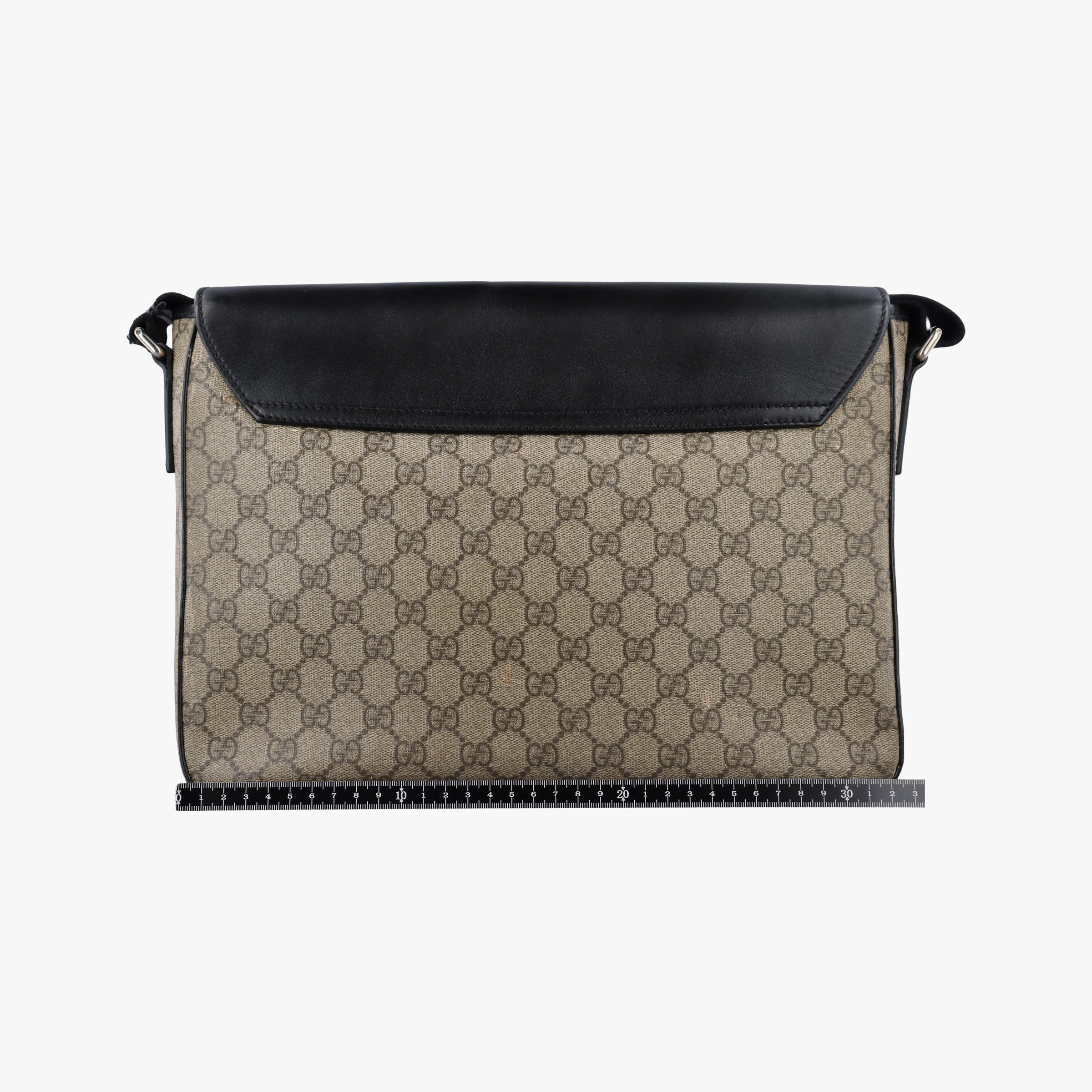 Pre-owned Gucci GG Plus GG Supreme Beige×black PVC coated canvas×Leather 406367 shoulderbag | stylenewstar