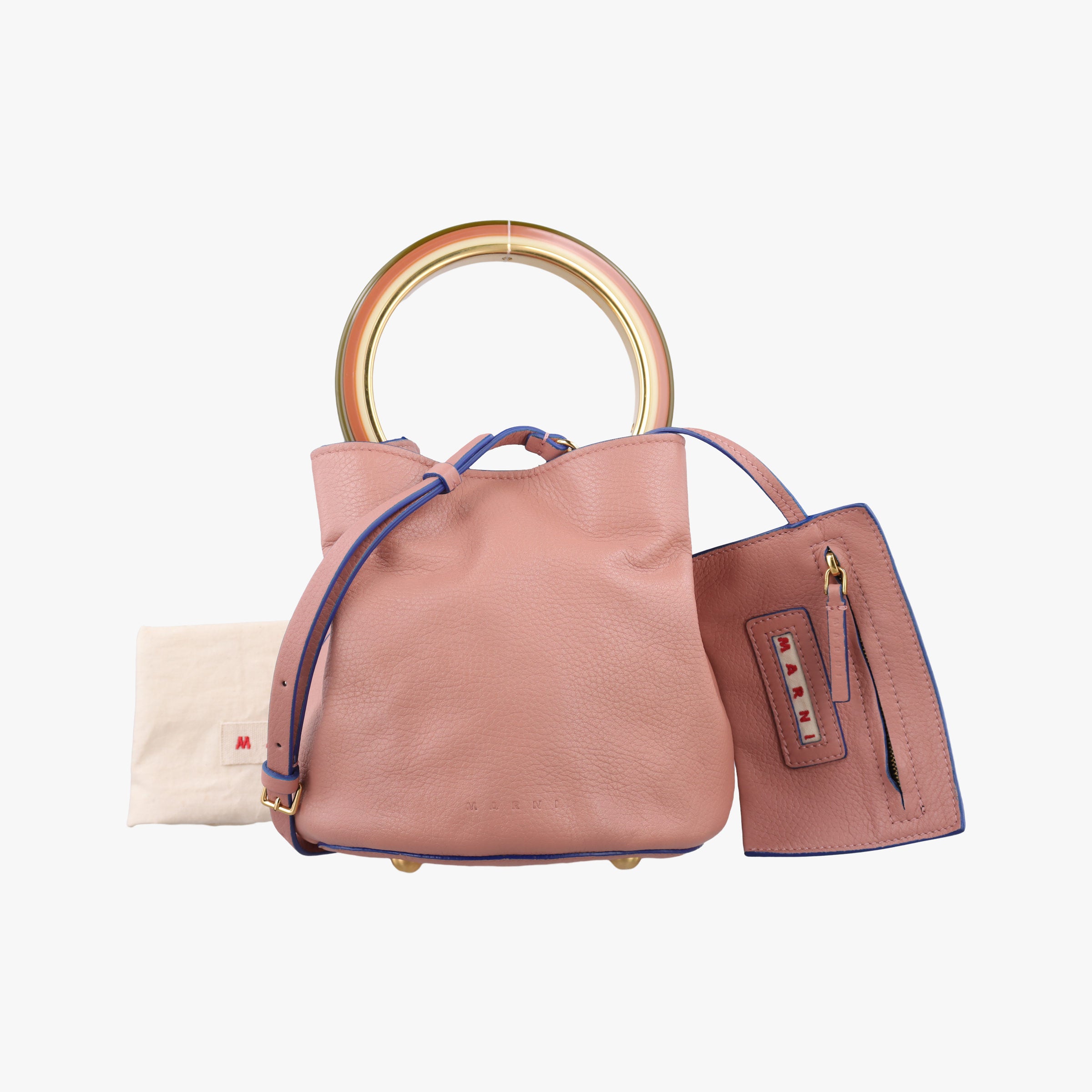 Pre-owned Marni Pannier Pink Leather  shoulderbag | stylenewstar