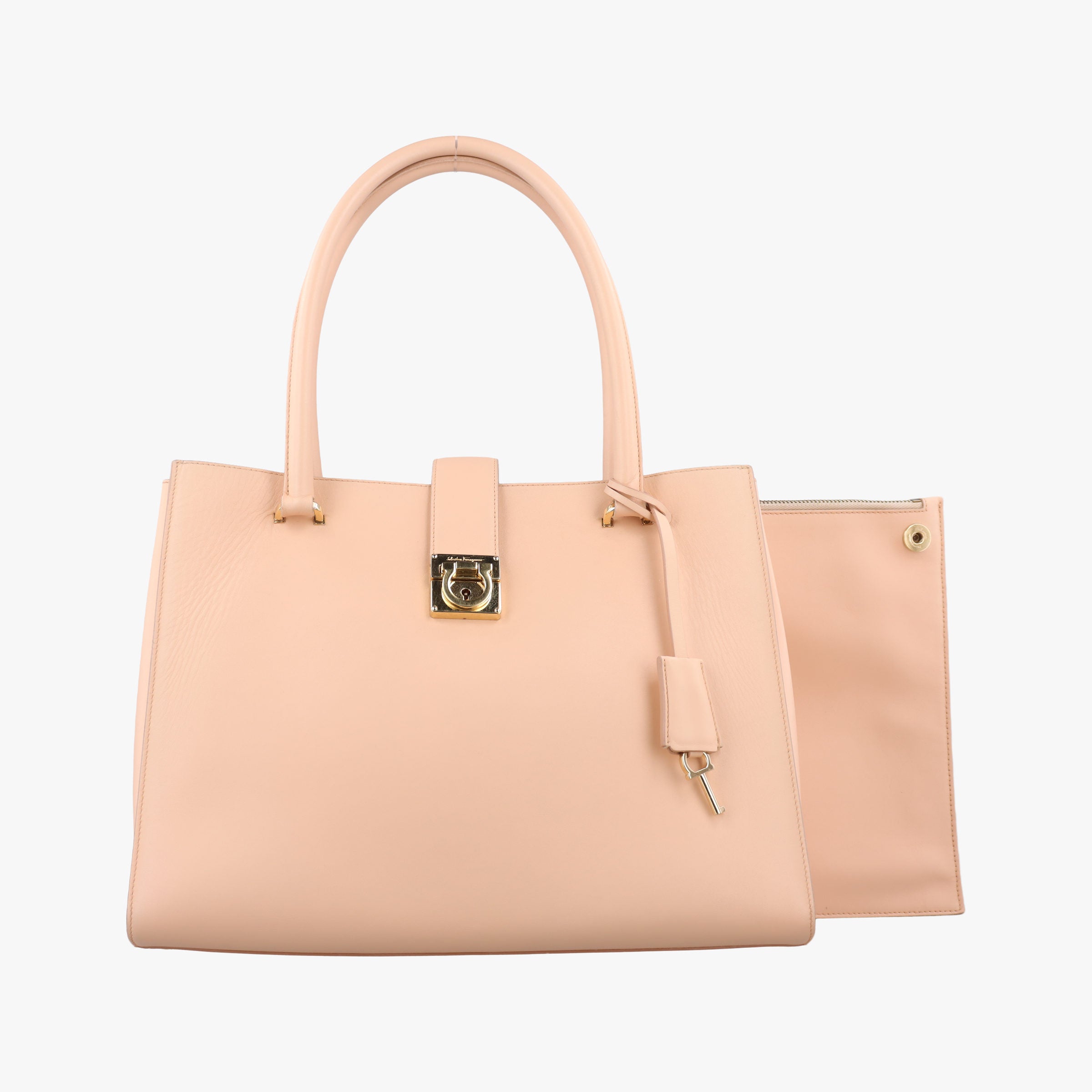 Vintage Ferragamo Gancini Juliet Beige leather  handbag | stylenewstar
