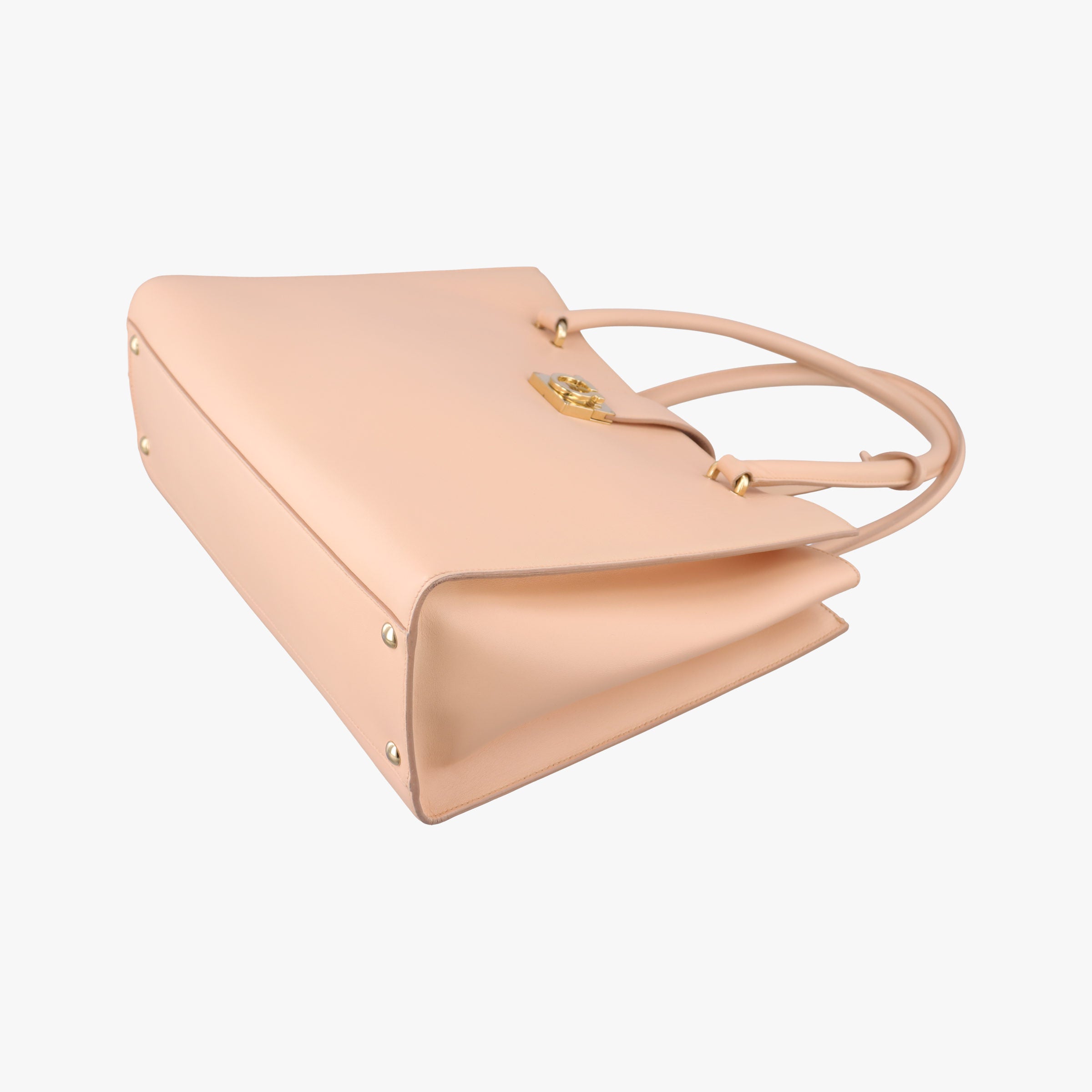 Vintage Ferragamo Gancini Juliet Beige leather  handbag | stylenewstar