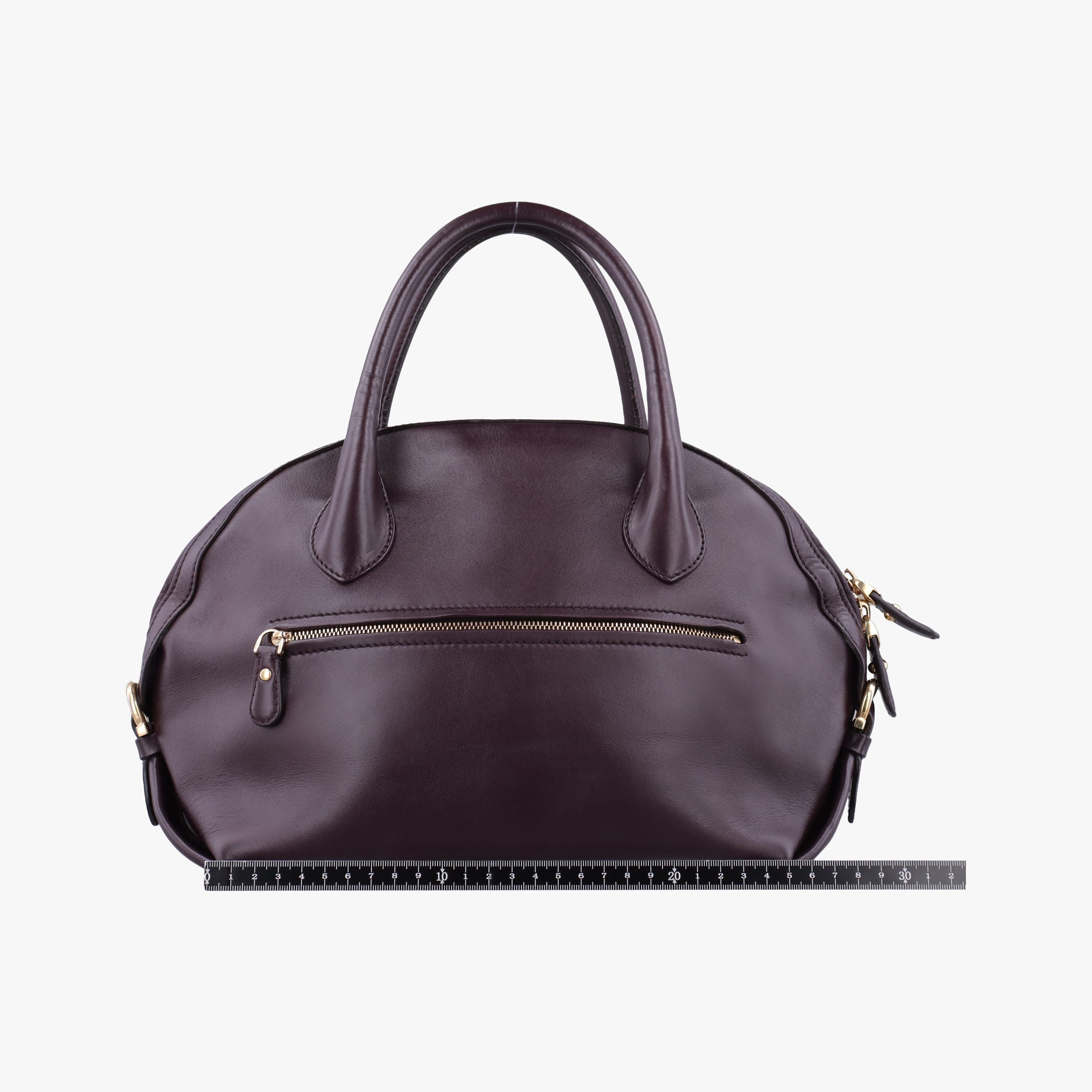 Pre-owned Ferragamo fiamma Burgundy Leather  handbag | stylenewstar