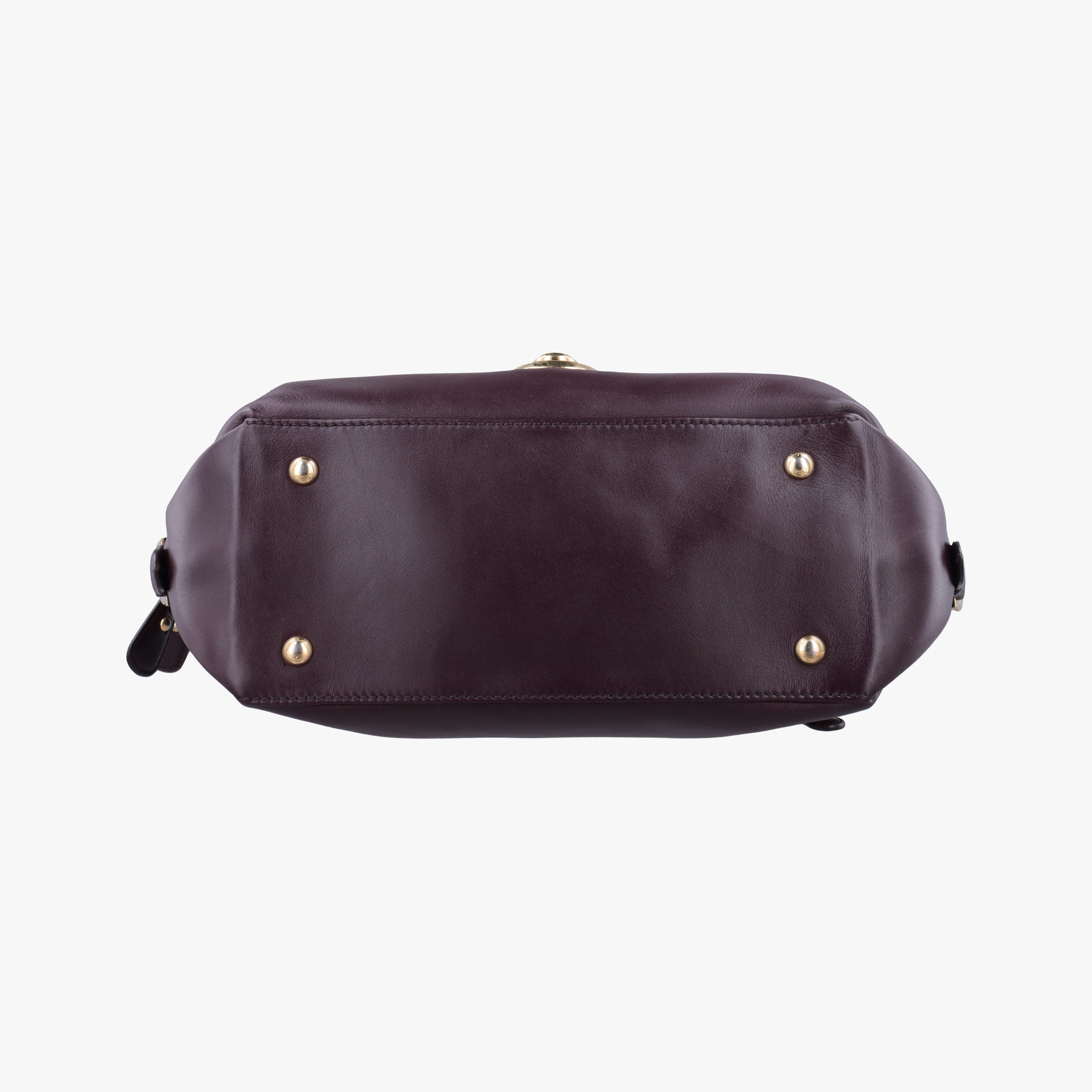 Pre-owned Ferragamo fiamma Burgundy Leather  handbag | stylenewstar