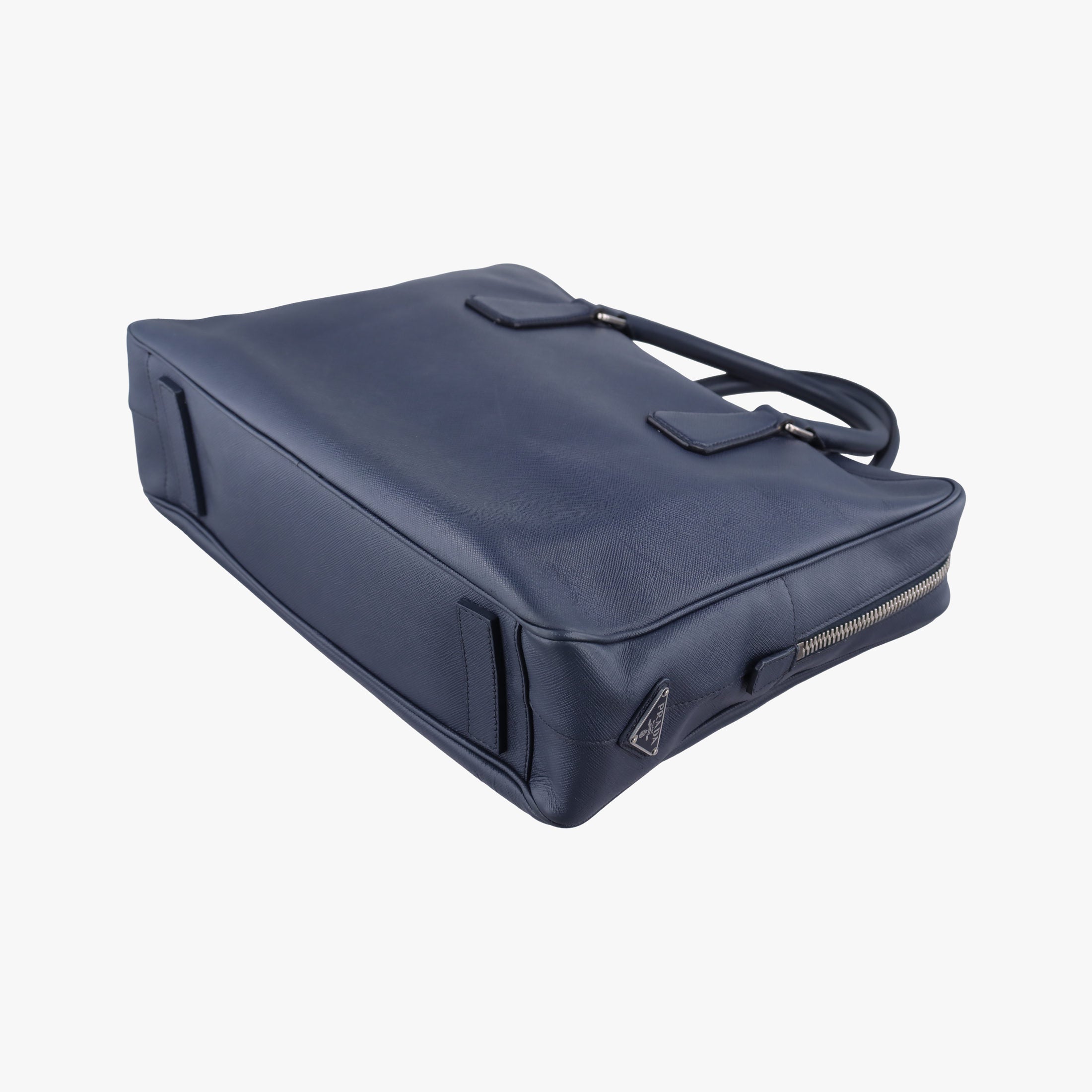 Secondhand Prada business bag briefcase Navy SAFFIANO Leather 2VE363 handbag | stylenewstar