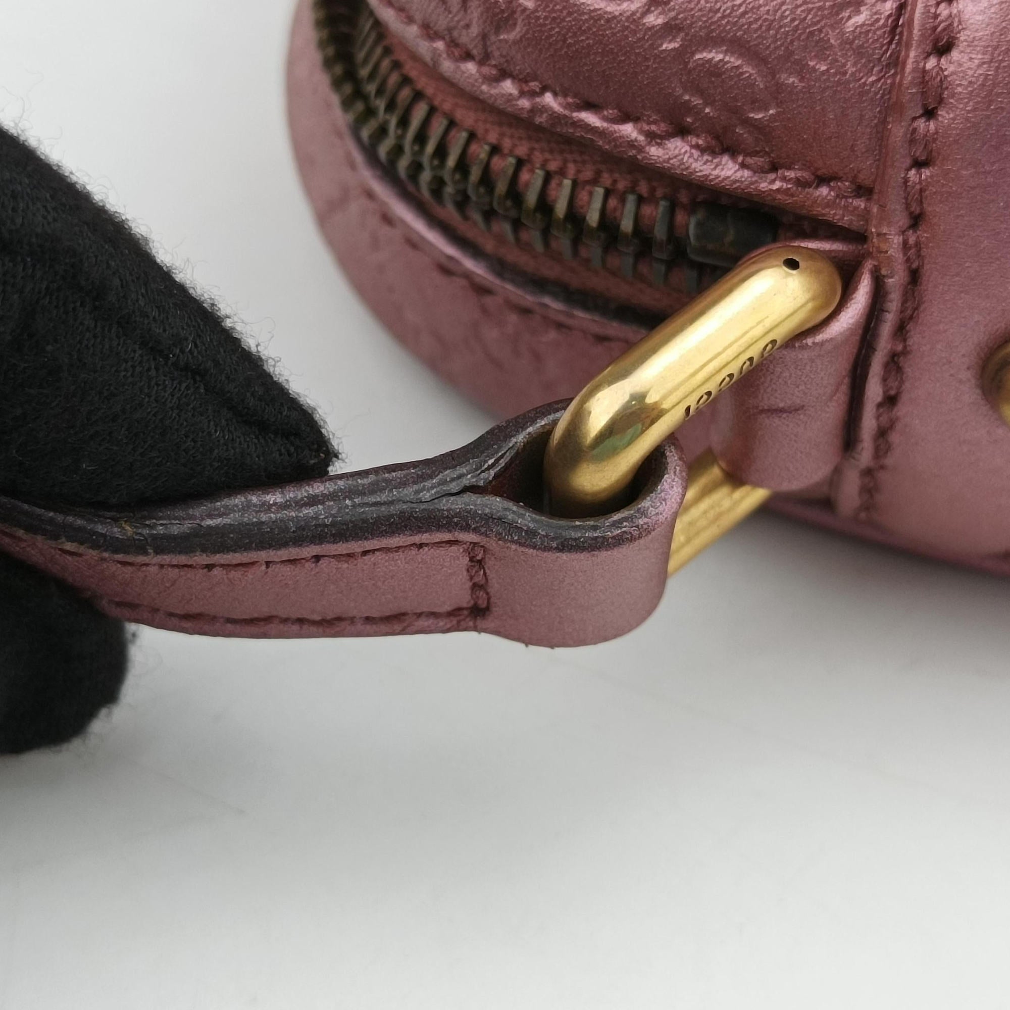 Pre-owned Gucci Microguccissima bamboo camera Pink Leather 309538 shoulderbag | stylenewstar