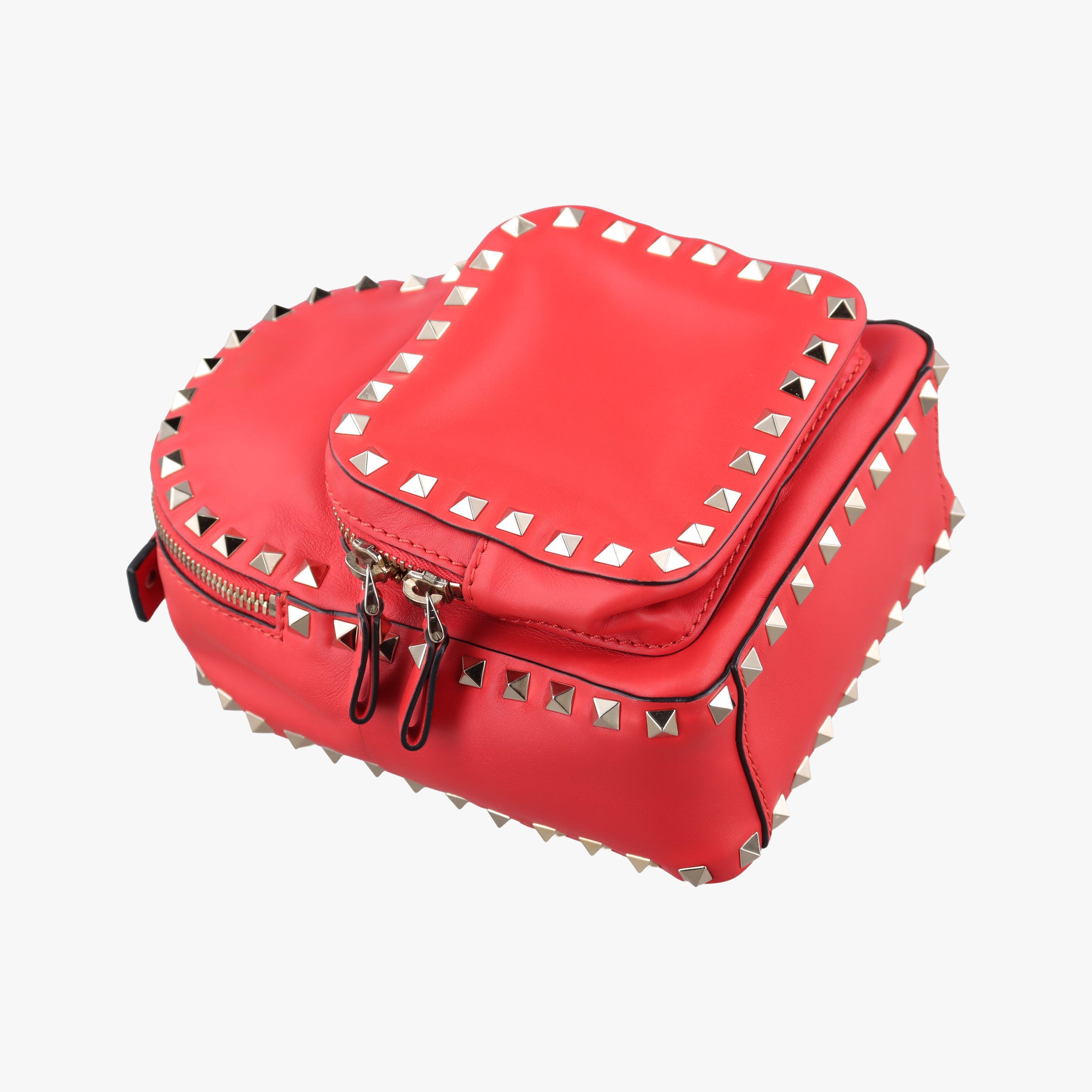 Pre-owned Valentino Rockstud Red Leather  backpack/rucksack | stylenewstar
