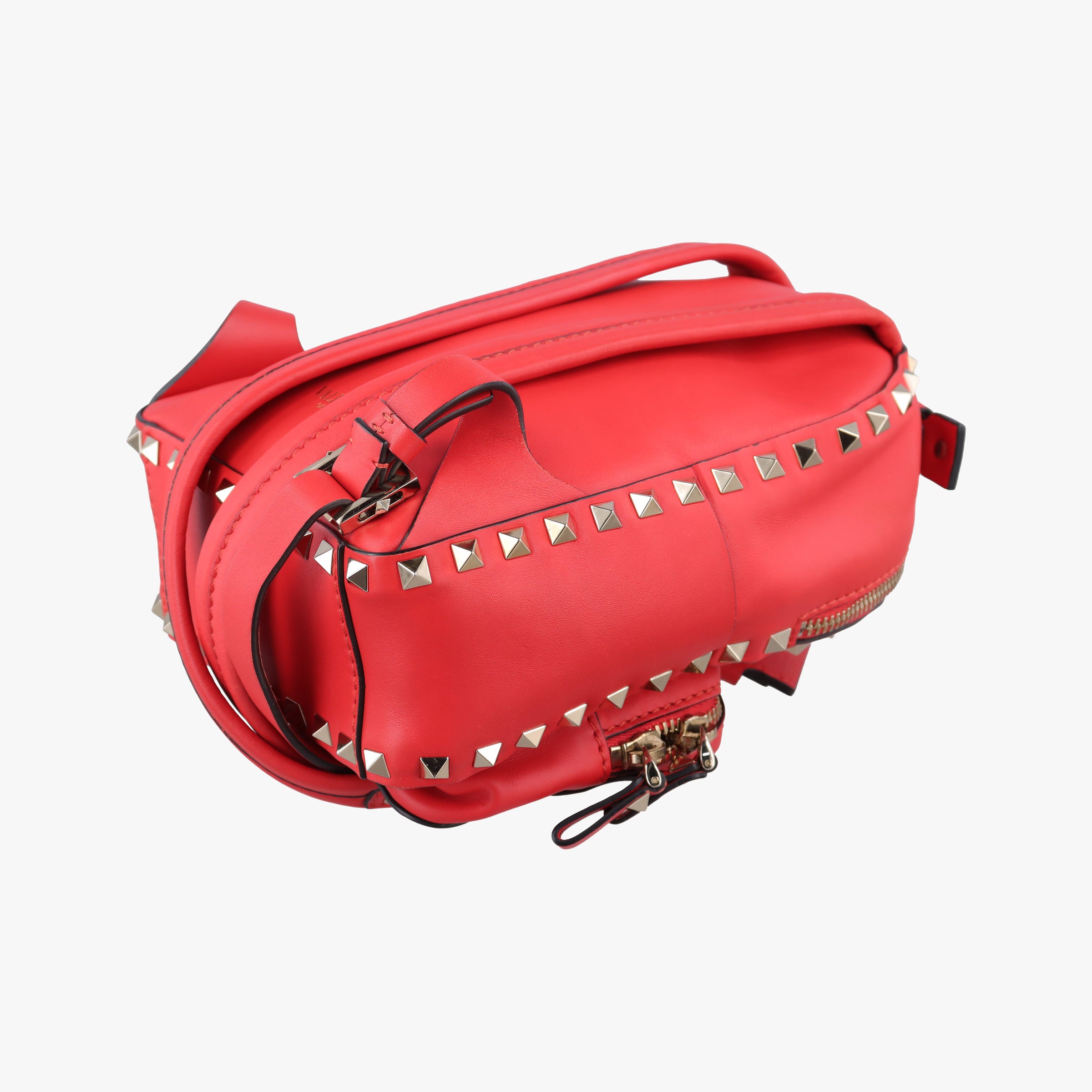 Pre-owned Valentino Rockstud Red Leather  backpack/rucksack | stylenewstar