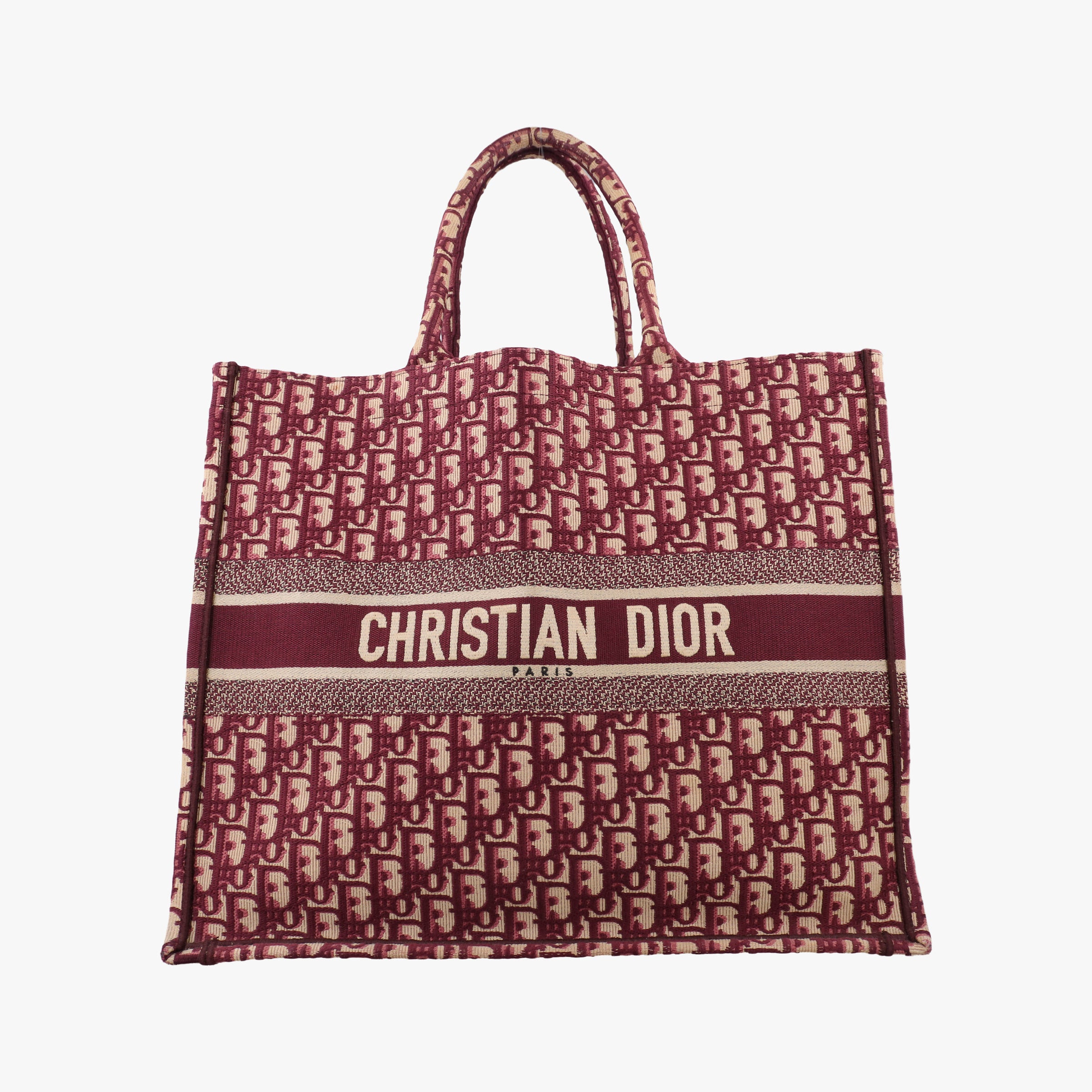 Vintage Christian Dior Book Tote Red Jacquard  handbag | stylenewstar