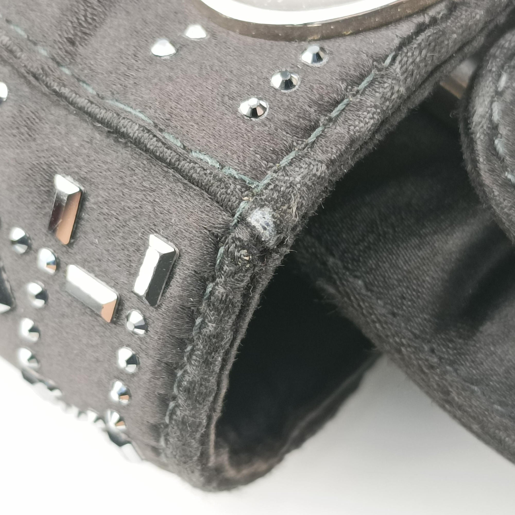 Pre-owned Christian Dior Lady Dior Black Silk  shoulderbag | stylenewstar