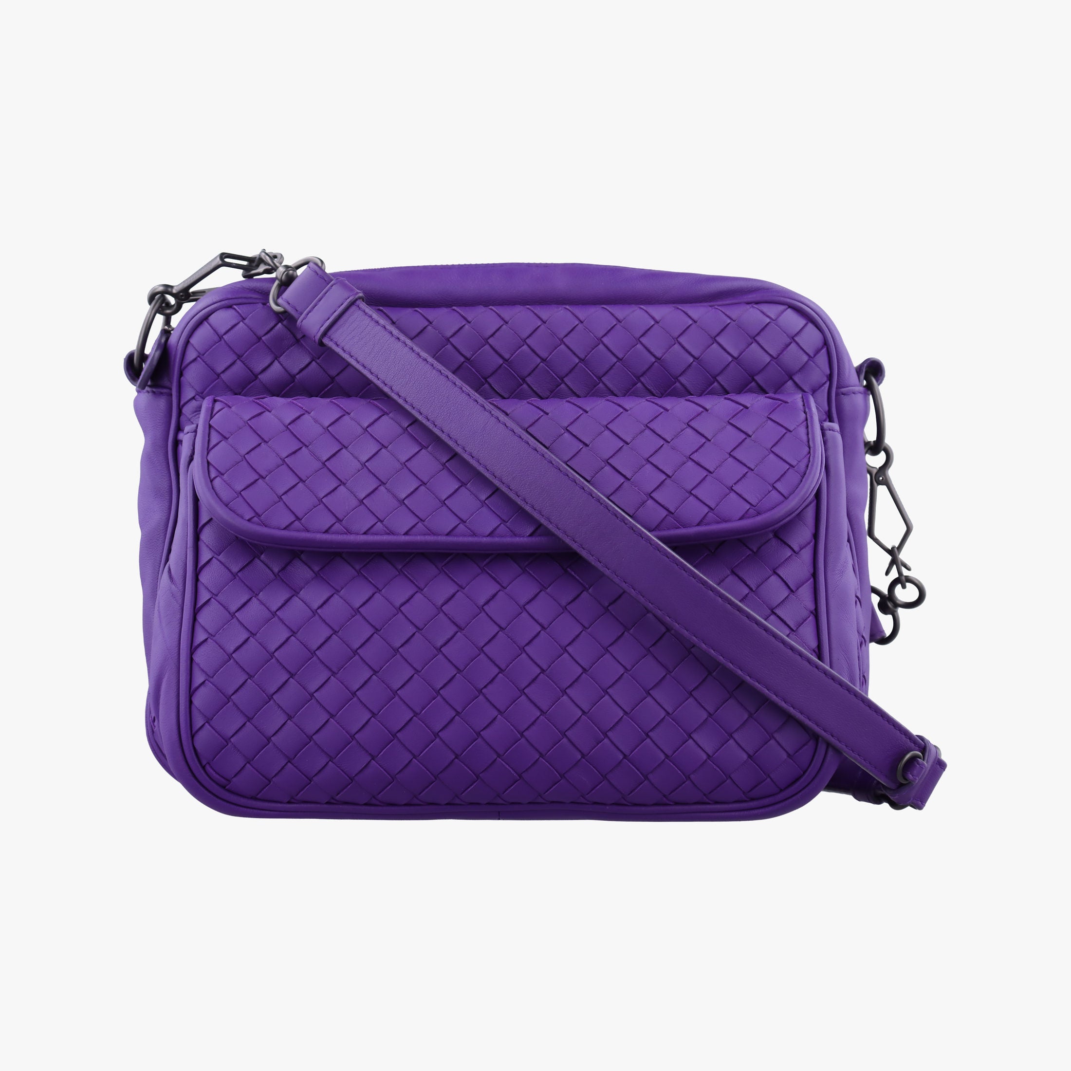 Pre-owned Bottega Veneta Intrecciato Purple lambskin  shoulderbag | stylenewstar