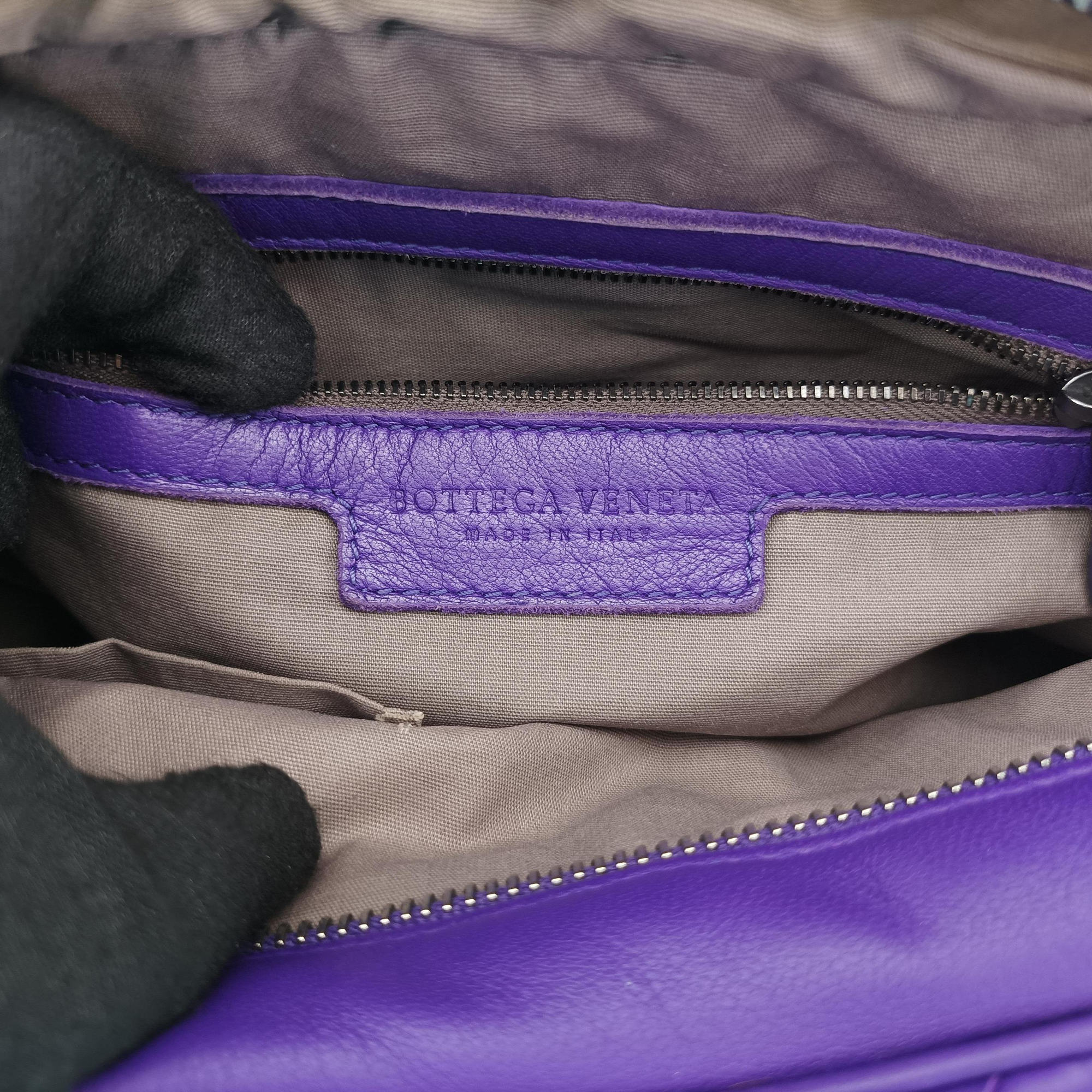 Pre-owned Bottega Veneta Intrecciato Purple lambskin  shoulderbag | stylenewstar