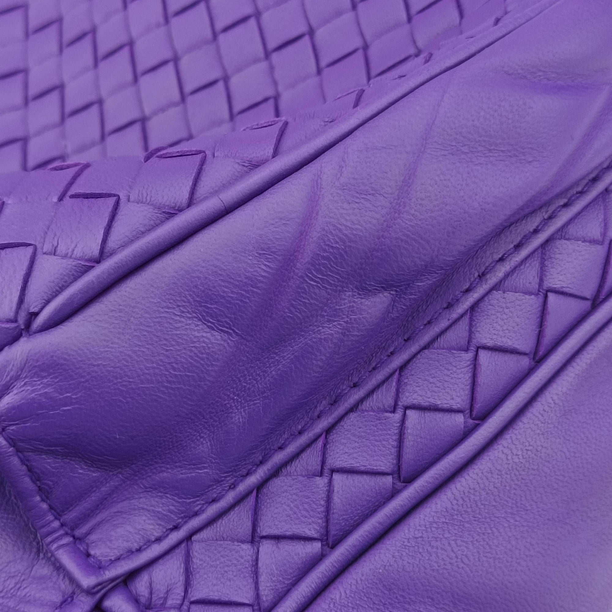 Pre-owned Bottega Veneta Intrecciato Purple lambskin  shoulderbag | stylenewstar