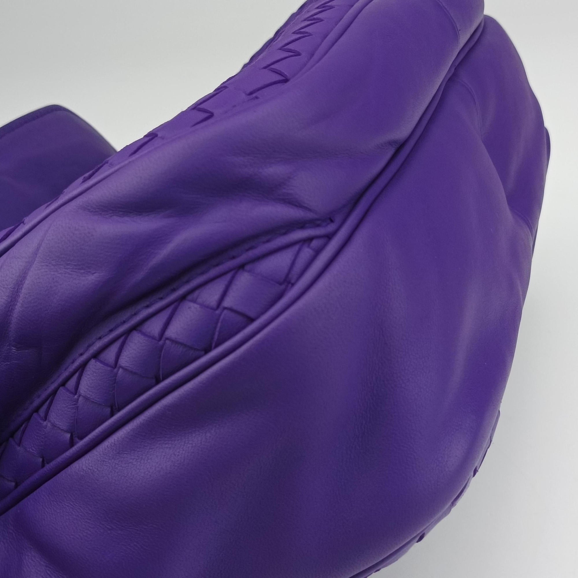 Pre-owned Bottega Veneta Intrecciato Purple lambskin  shoulderbag | stylenewstar