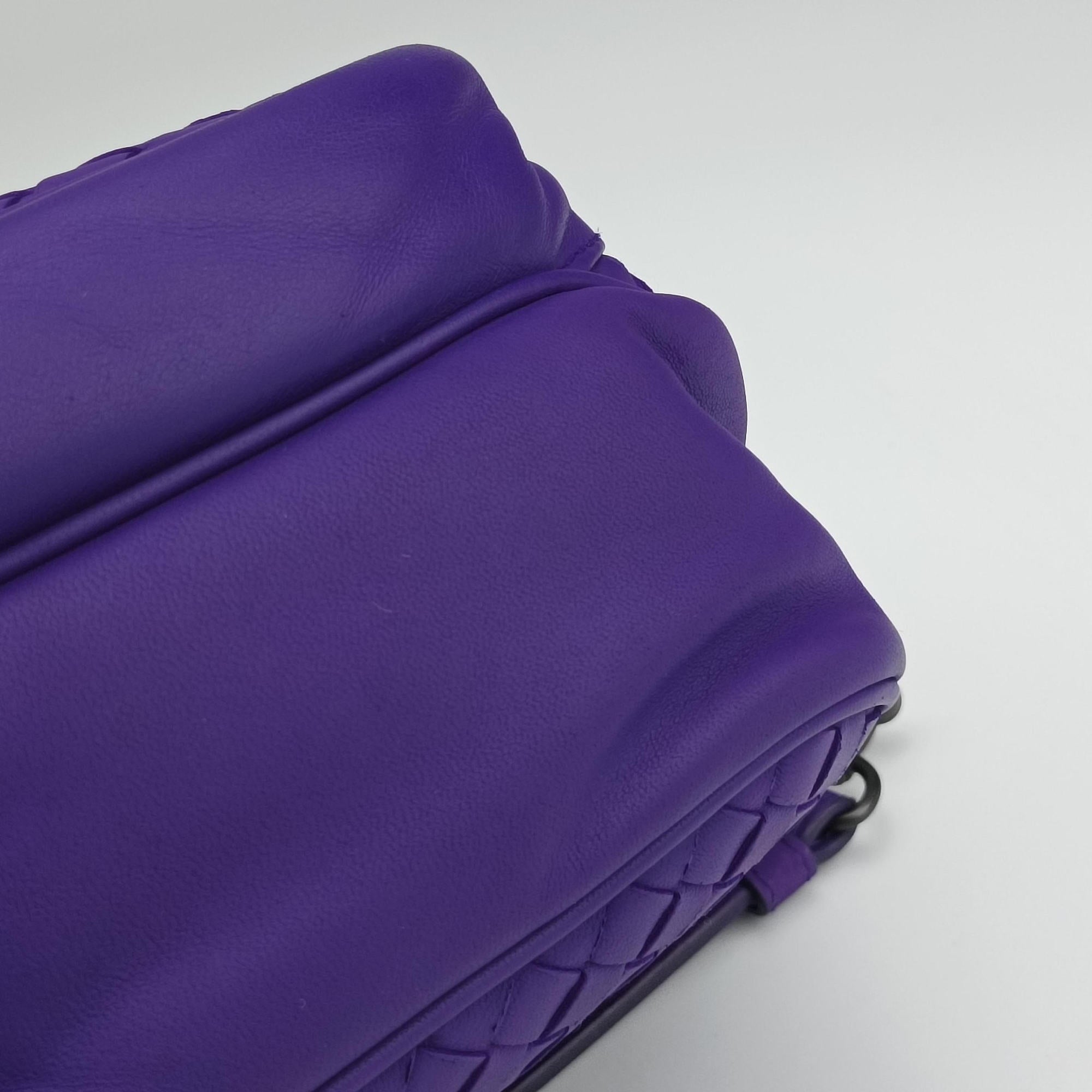 Pre-owned Bottega Veneta Intrecciato Purple lambskin  shoulderbag | stylenewstar