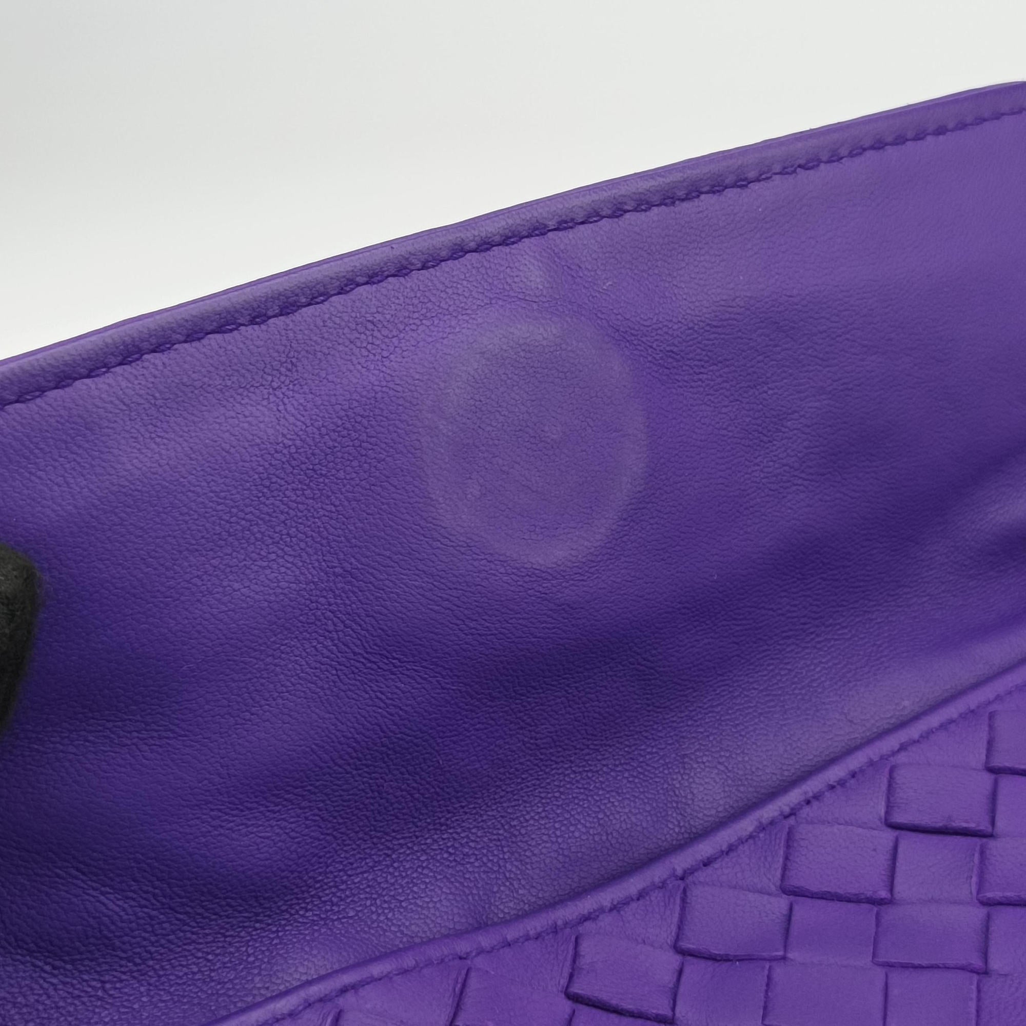 Pre-owned Bottega Veneta Intrecciato Purple lambskin  shoulderbag | stylenewstar