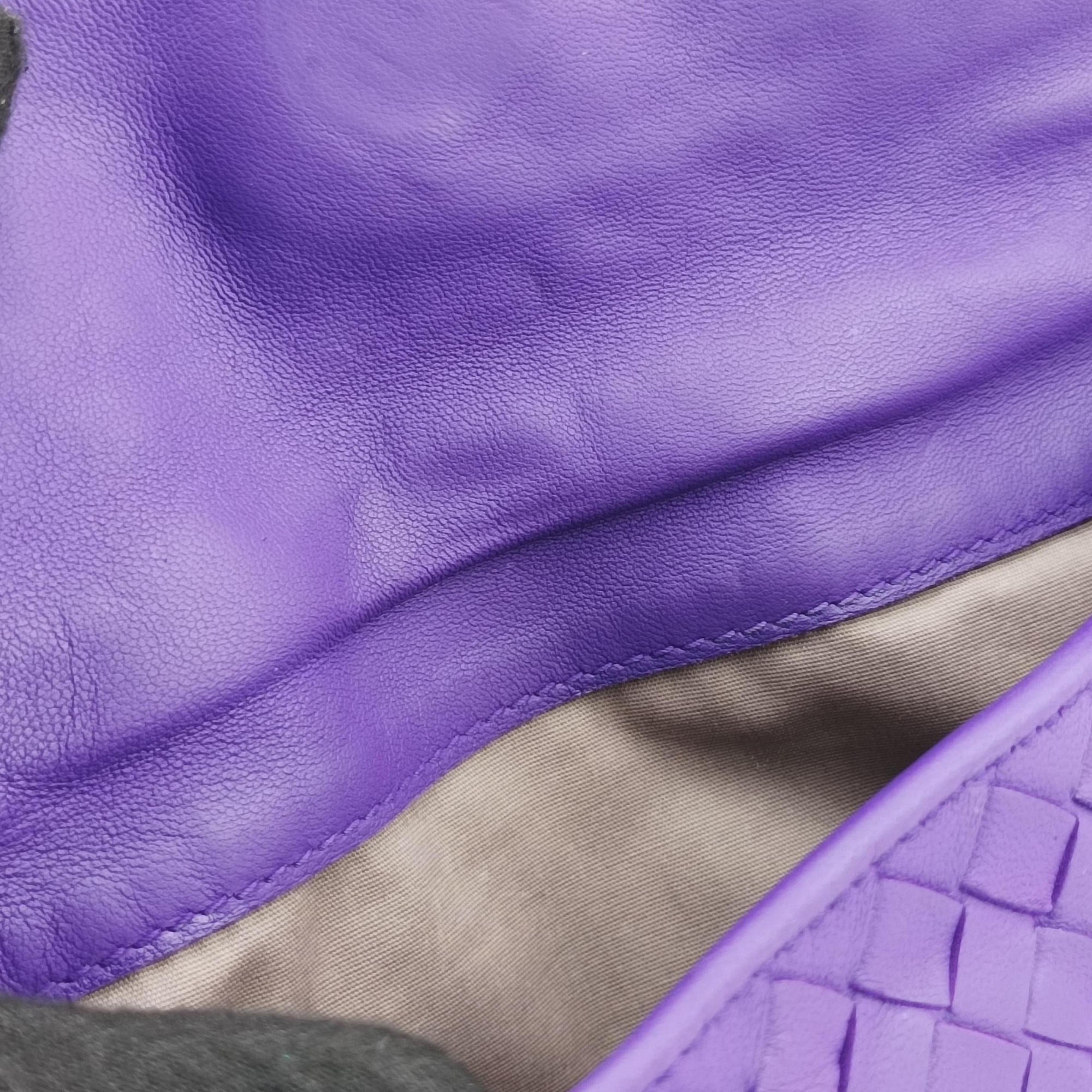 Pre-owned Bottega Veneta Intrecciato Purple lambskin  shoulderbag | stylenewstar