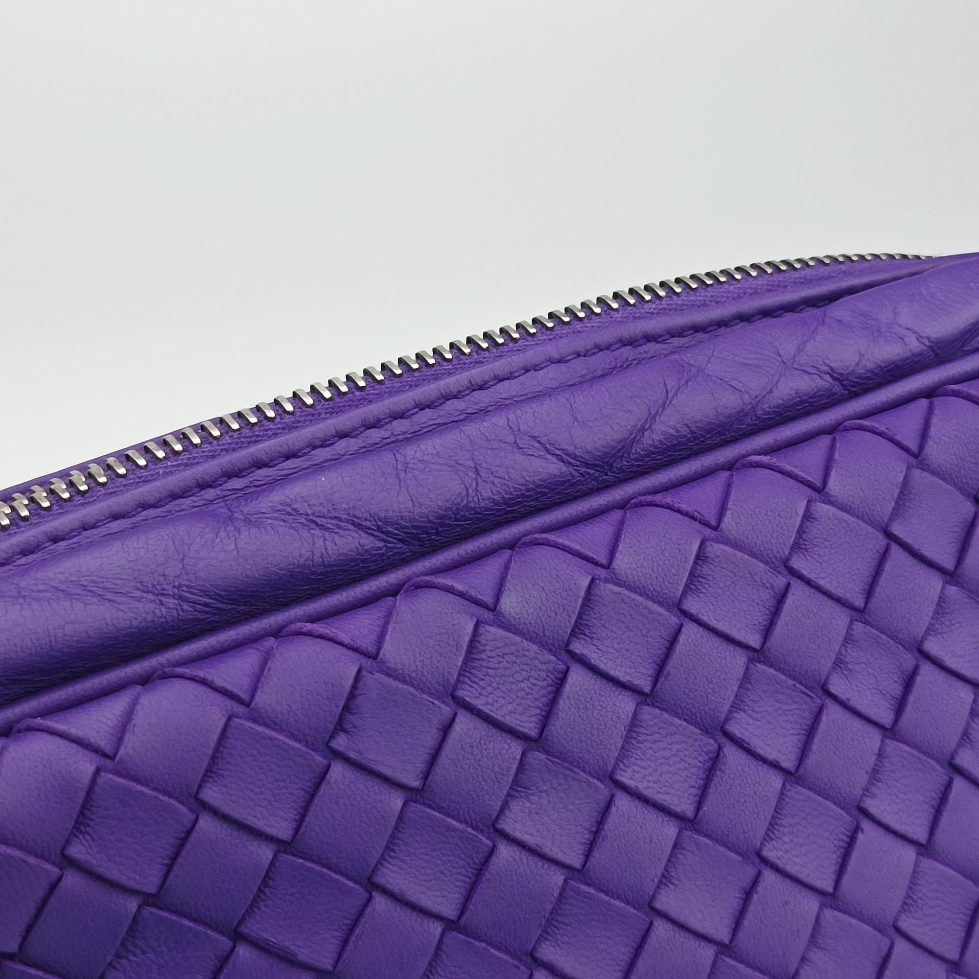 Pre-owned Bottega Veneta Intrecciato Purple lambskin  shoulderbag | stylenewstar