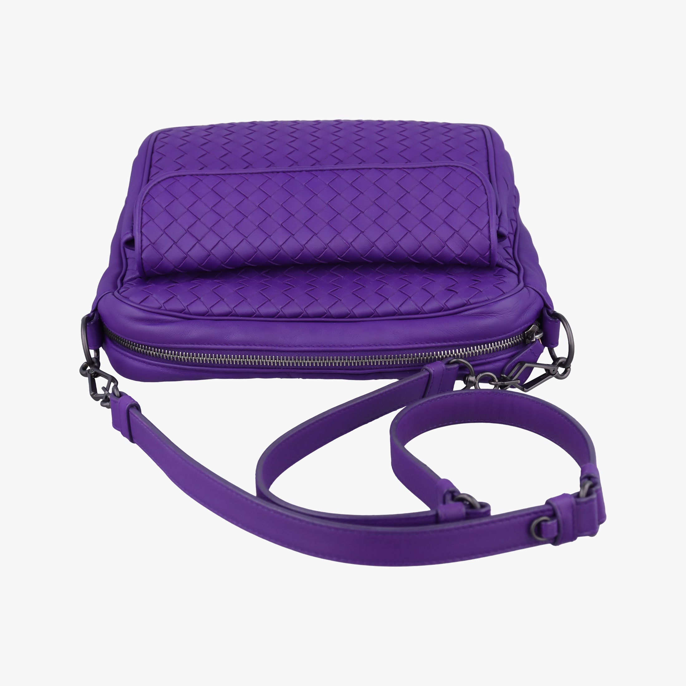 Pre-owned Bottega Veneta Intrecciato Purple lambskin  shoulderbag | stylenewstar