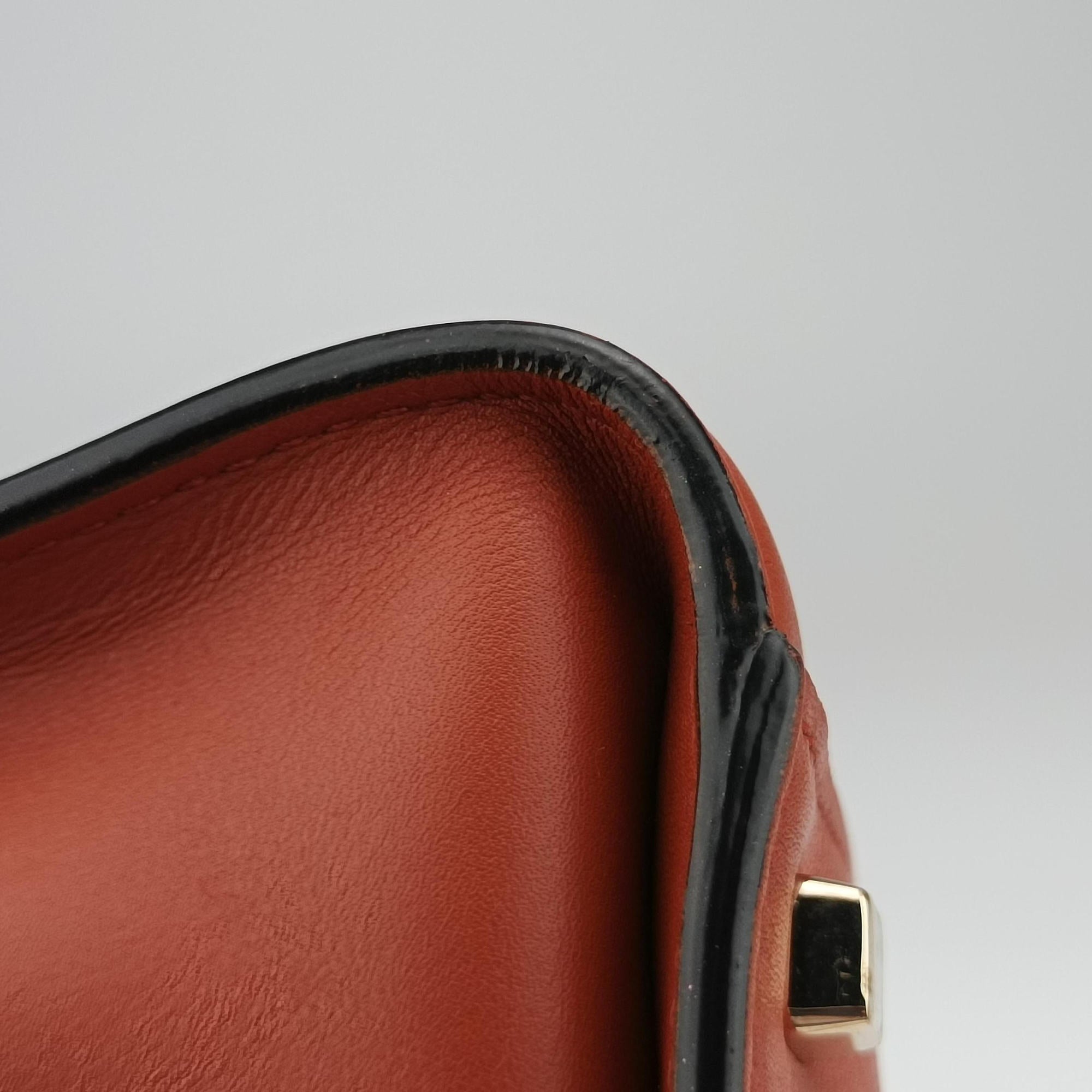 Secondhand Valextra Iside orange brown Calf Leather  shoulderbag | stylenewstar
