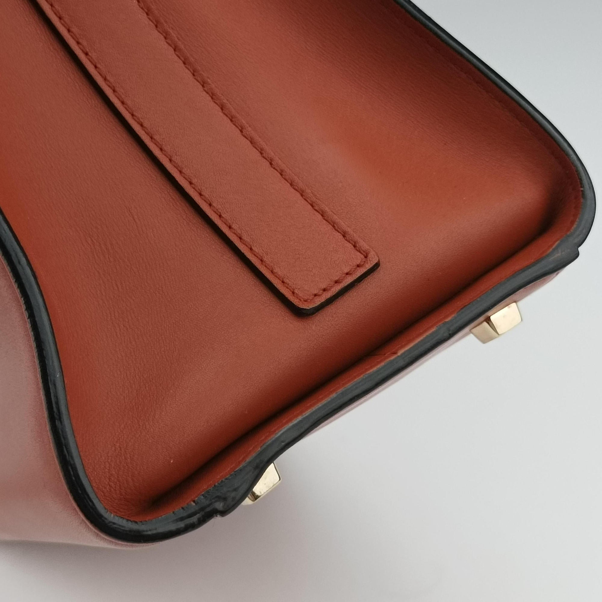 Secondhand Valextra Iside orange brown Calf Leather  shoulderbag | stylenewstar