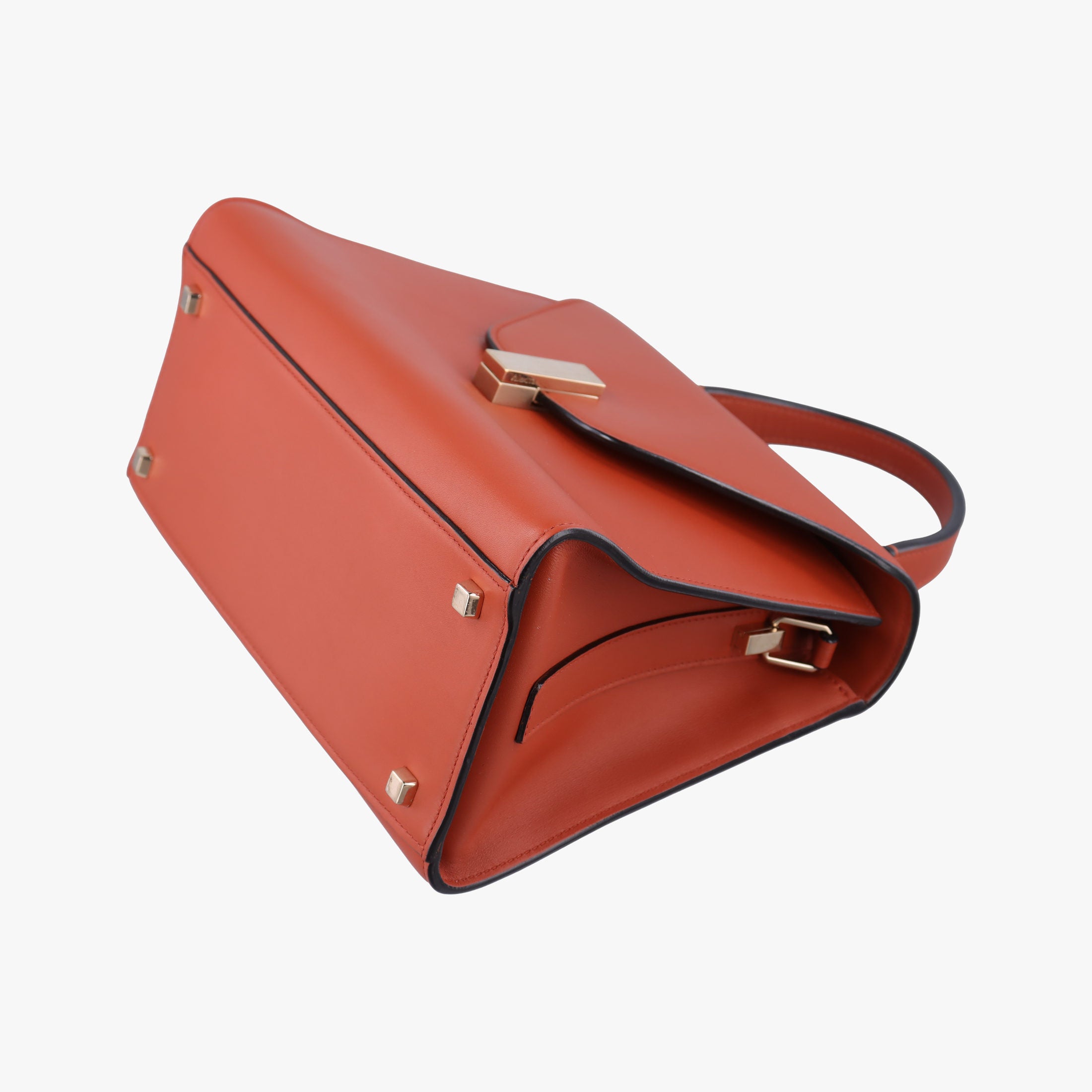 Secondhand Valextra Iside orange brown Calf Leather  shoulderbag | stylenewstar