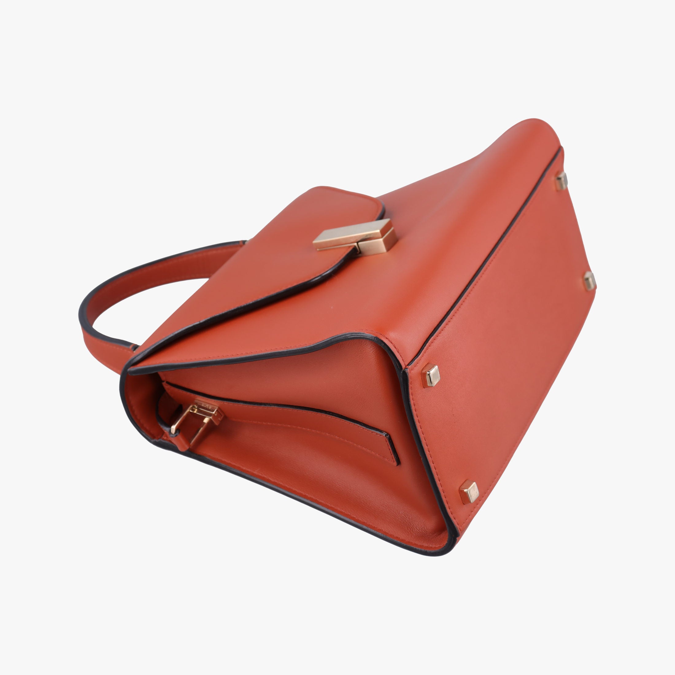 Secondhand Valextra Iside orange brown Calf Leather  shoulderbag | stylenewstar