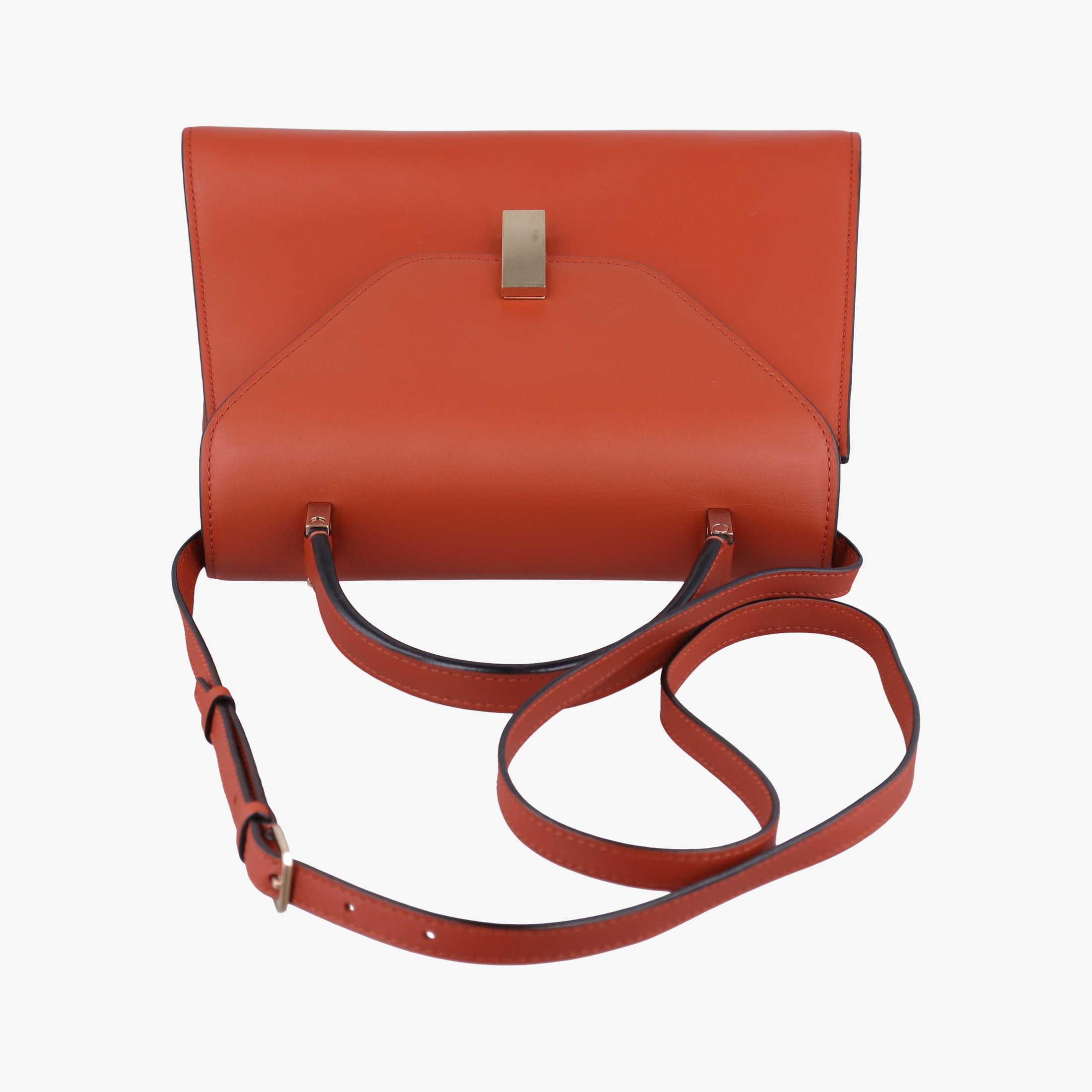Secondhand Valextra Iside orange brown Calf Leather  shoulderbag | stylenewstar