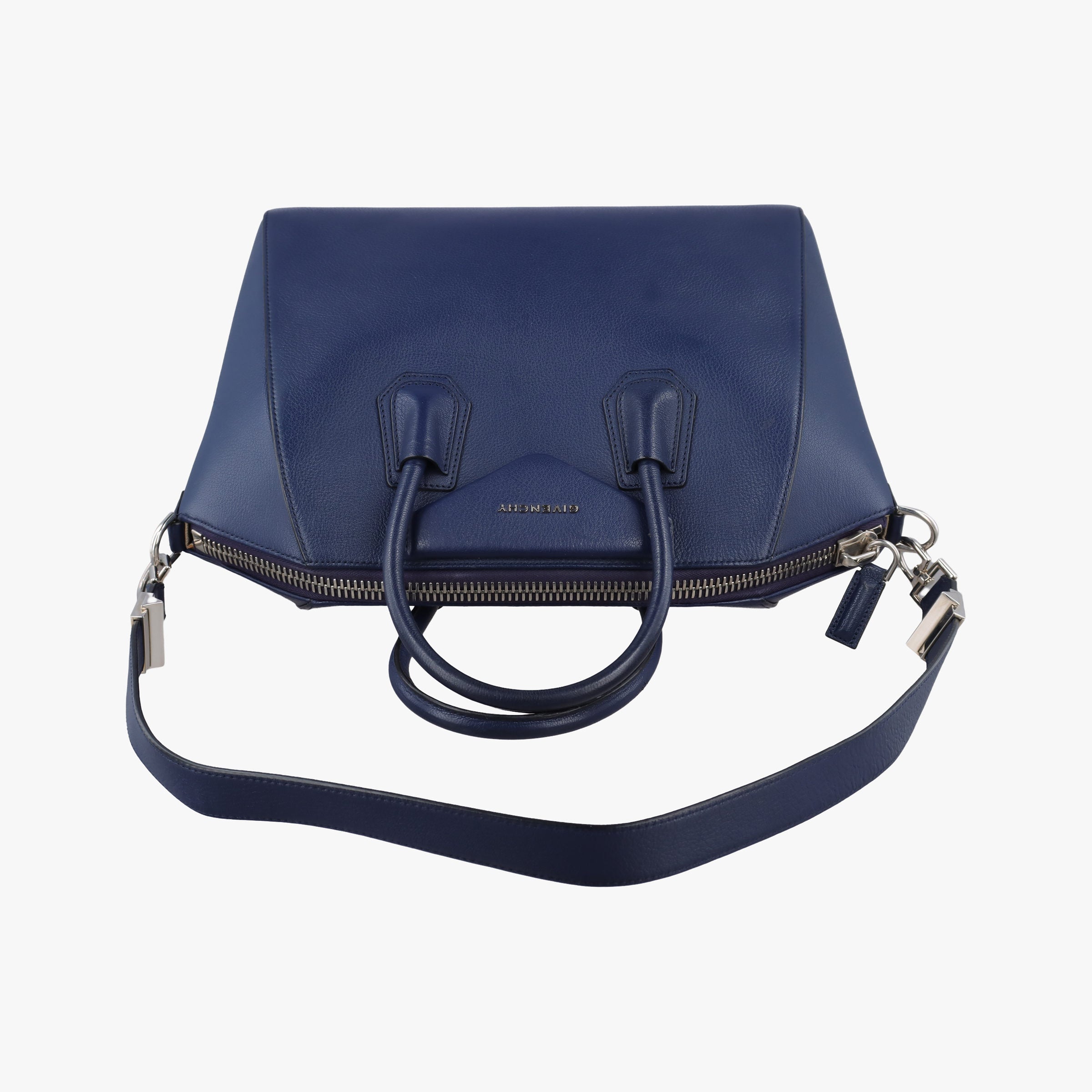Pre-owned Givenchy Antigona Medium Navy leather  shoulderbag | stylenewstar