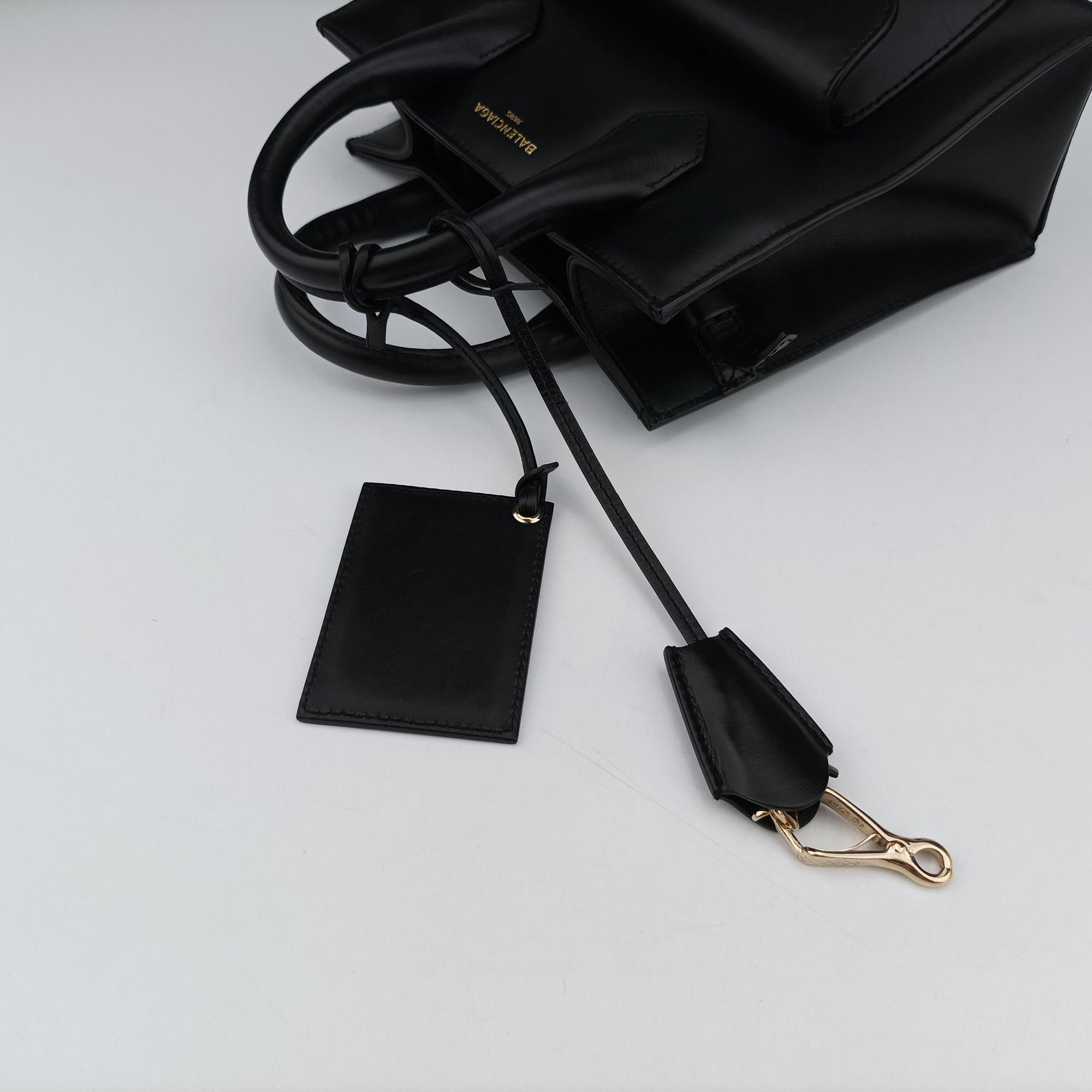 Pre-owned Balenciaga Padlock All Afternoon Black Leather  shoulderbag | stylenewstar