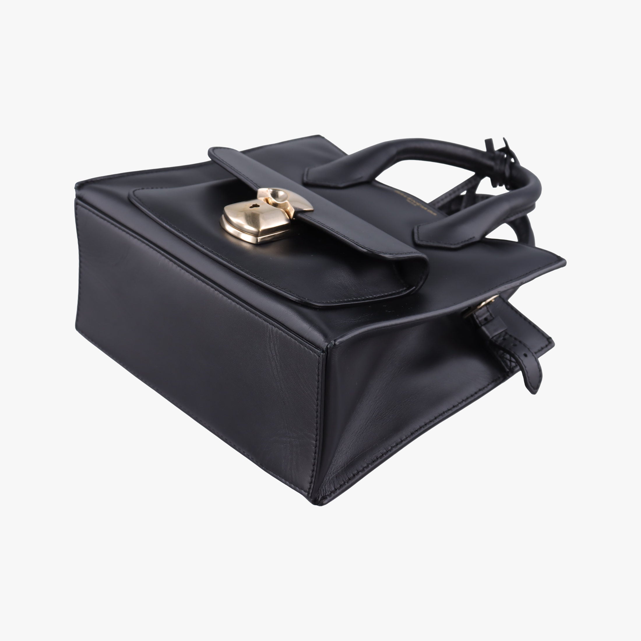 Pre-owned Balenciaga Padlock All Afternoon Black Leather  shoulderbag | stylenewstar
