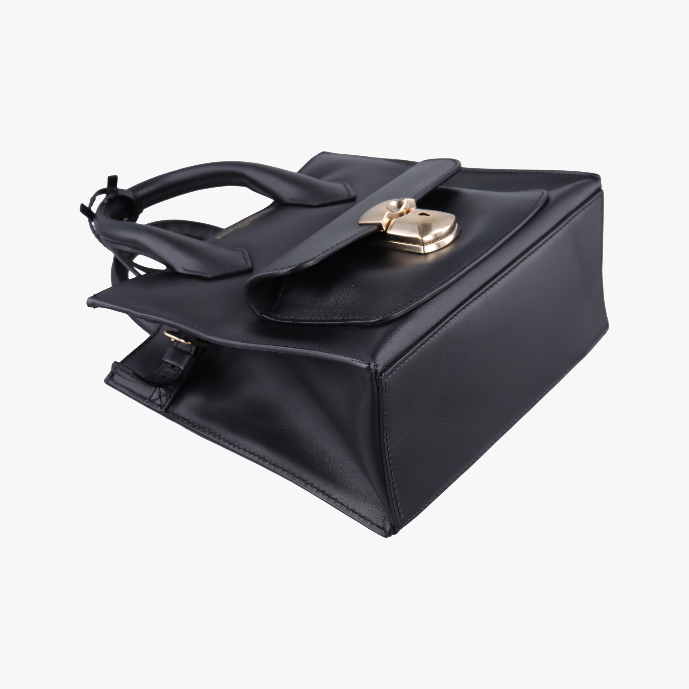 Pre-owned Balenciaga Padlock All Afternoon Black Leather  shoulderbag | stylenewstar