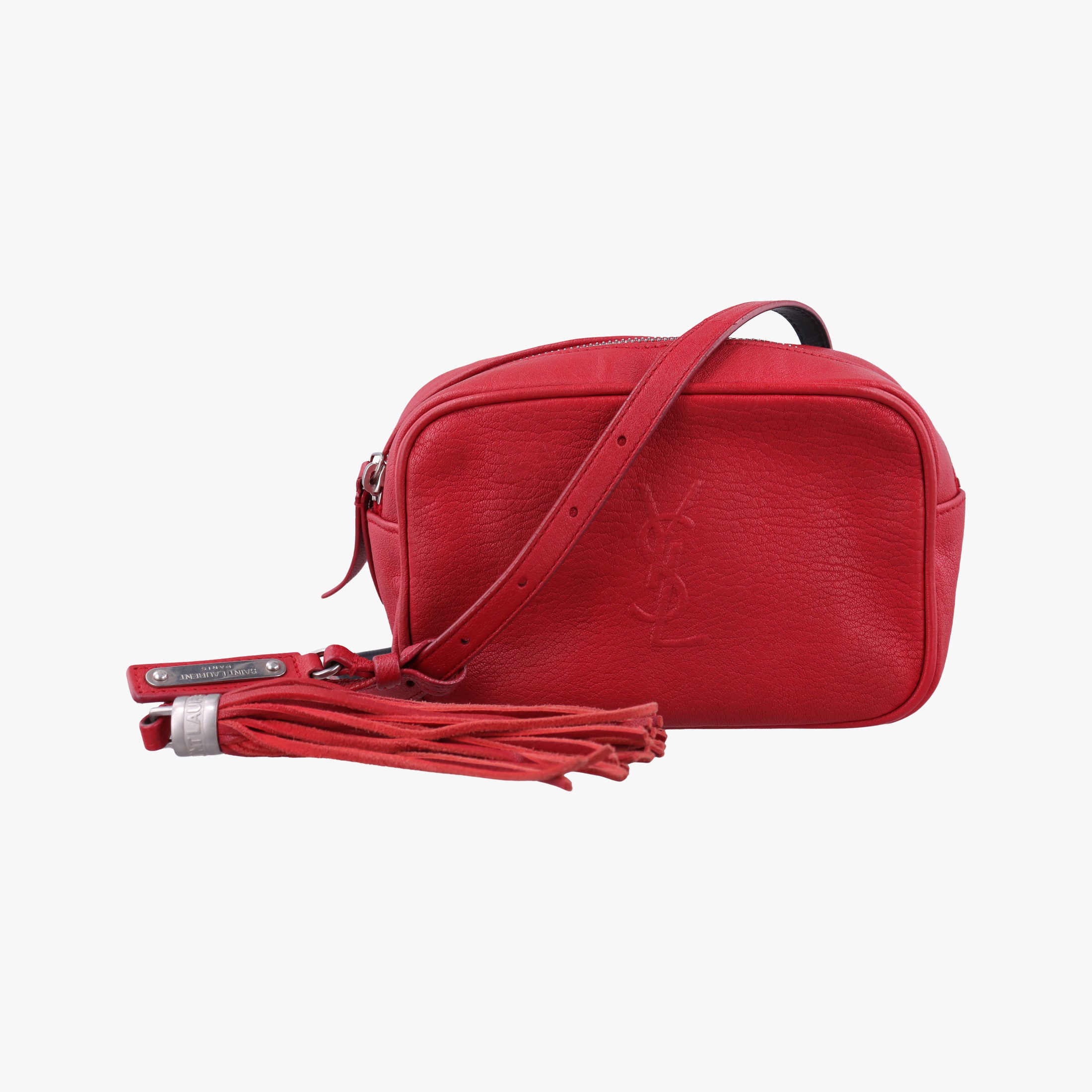 Vintage Yves Saint Laurent Lou camera Red Leather 527096 shoulderbag | stylenewstar