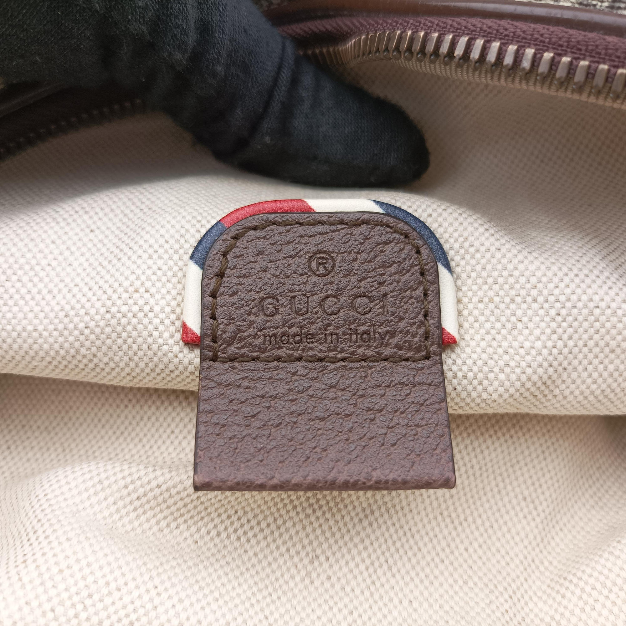 Pre-owned Gucci GG Supreme Courrier Brown×multicolor PVC coated canvas 529711 bum bag/waist bag | stylenewstar