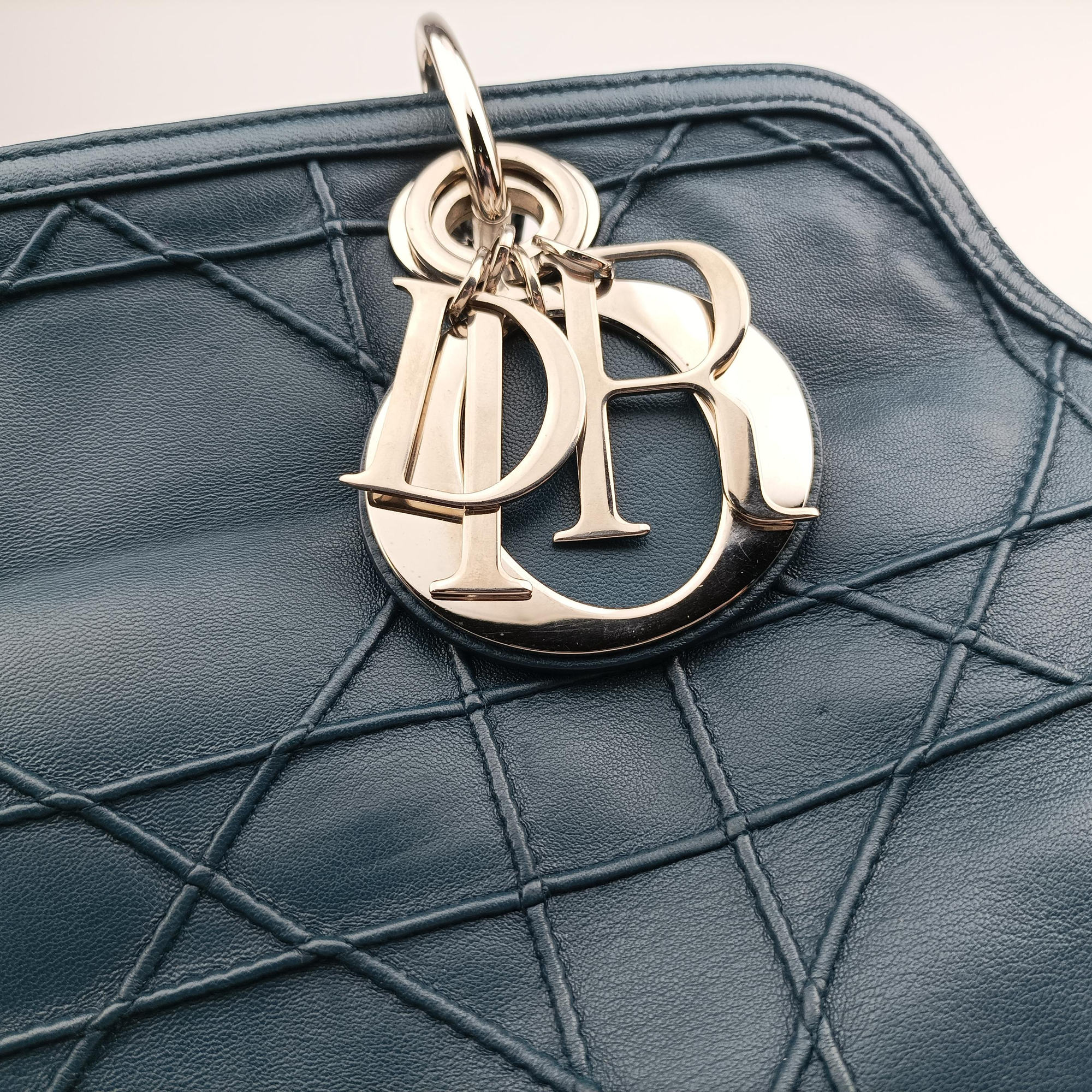 Vintage Christian Dior granville Blue lambskin  shoulderbag | stylenewstar