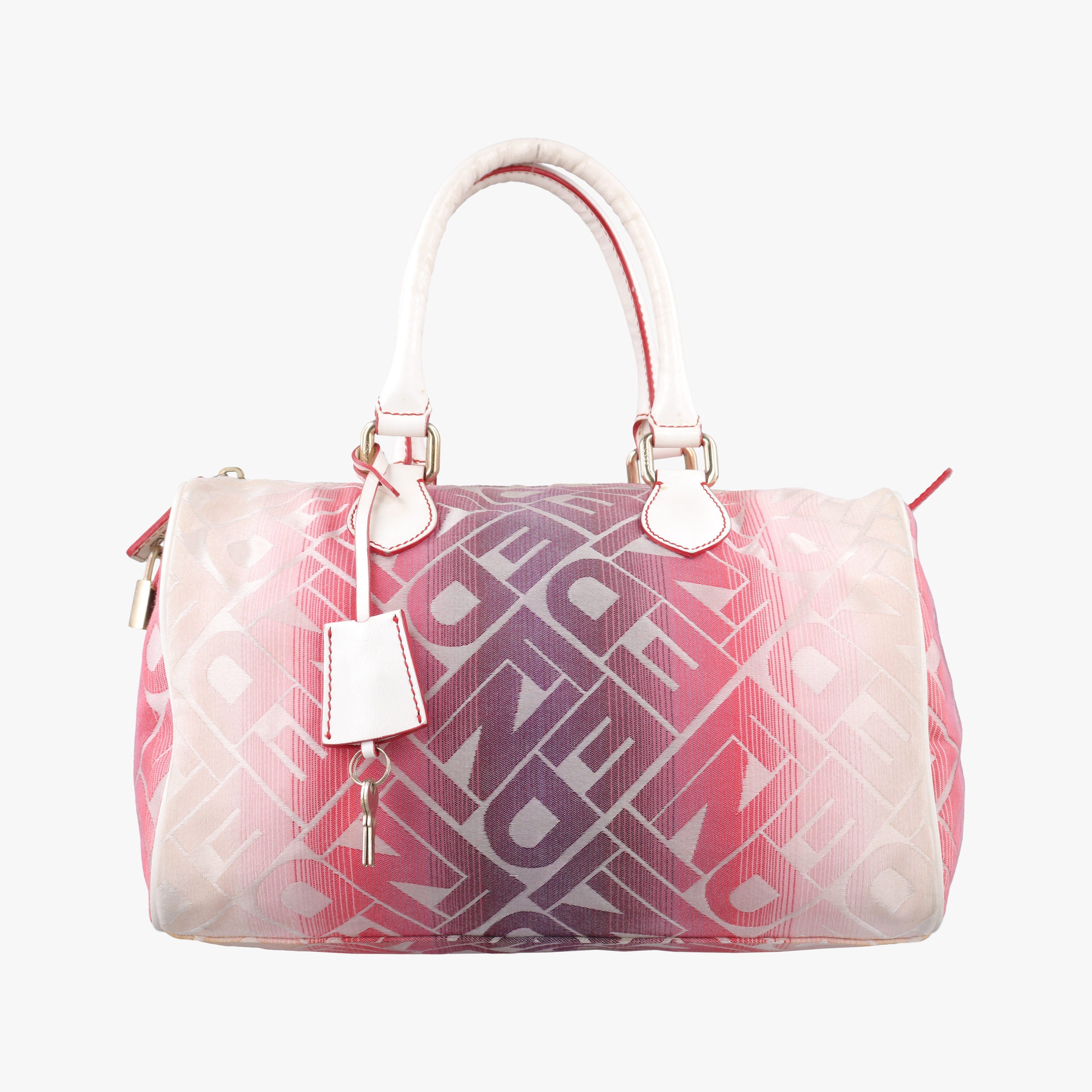 Pre-owned Fendi Forever Gradient Print Pink × Fuchsia Canvas × Leather 8BL098 handbag | stylenewstar
