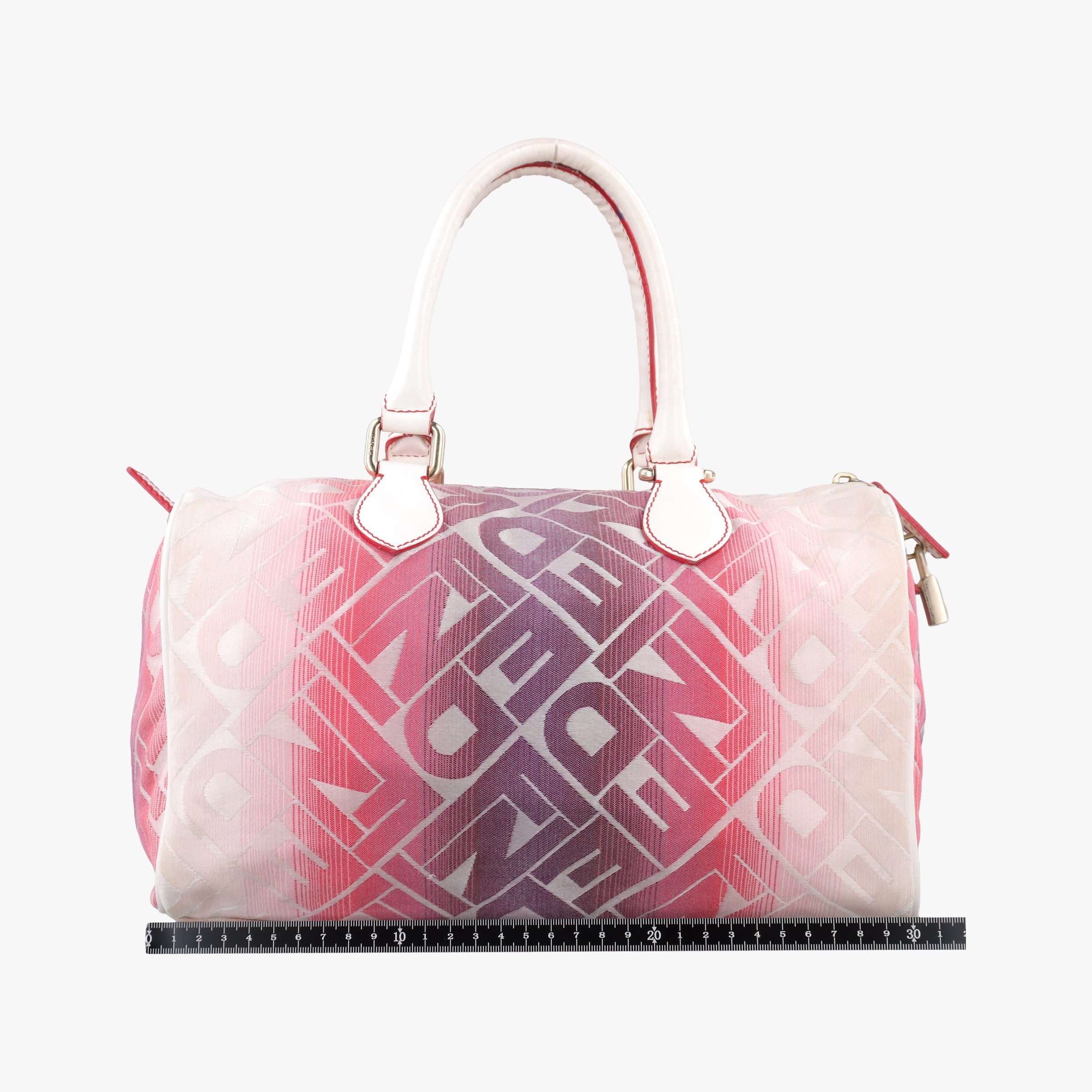 Pre-owned Fendi Forever Gradient Print Pink × Fuchsia Canvas × Leather 8BL098 handbag | stylenewstar