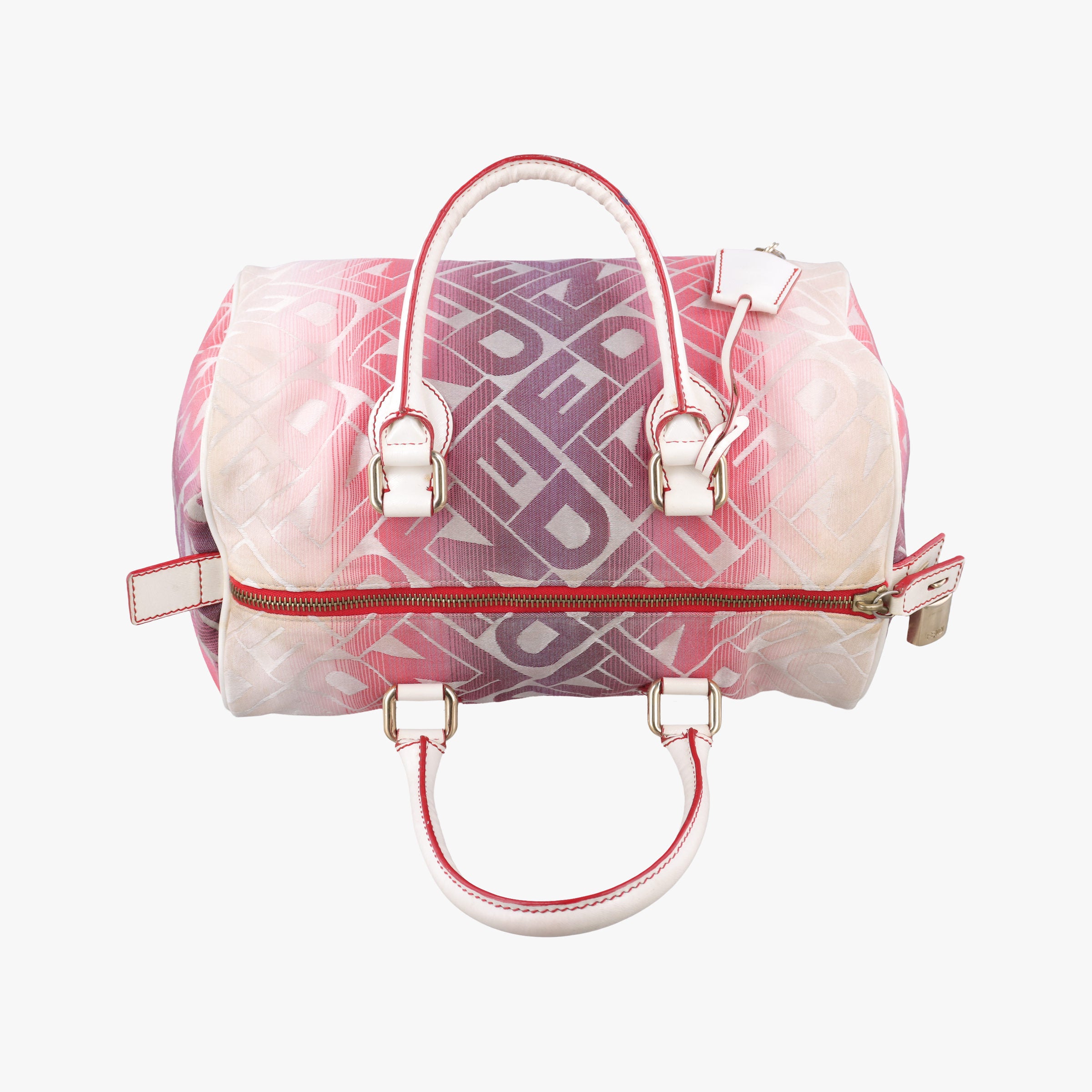 Pre-owned Fendi Forever Gradient Print Pink × Fuchsia Canvas × Leather 8BL098 handbag | stylenewstar