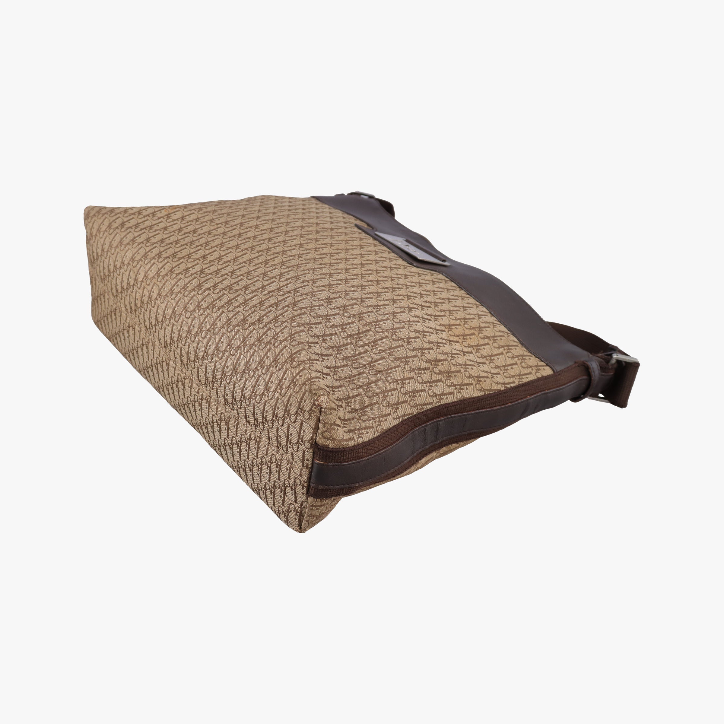 Pre-owned Christian Dior Street Chic Messenger Brown ×Beige Jacquard Canvas×Leather  shoulderbag | stylenewstar