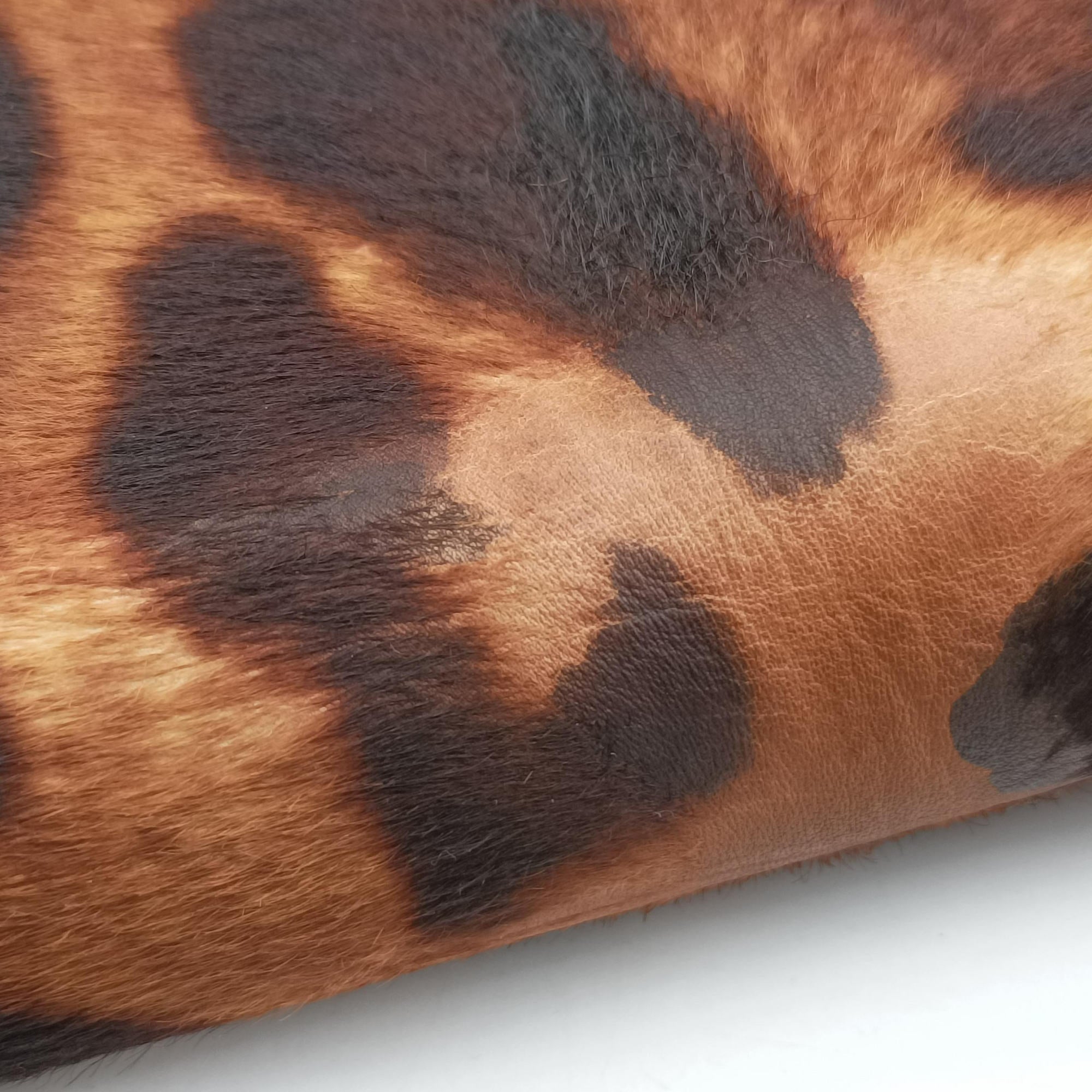 Pre-owned Ferragamo Sofia Gancini Leopard Print × Black ponyhair×leather  handbag | stylenewstar