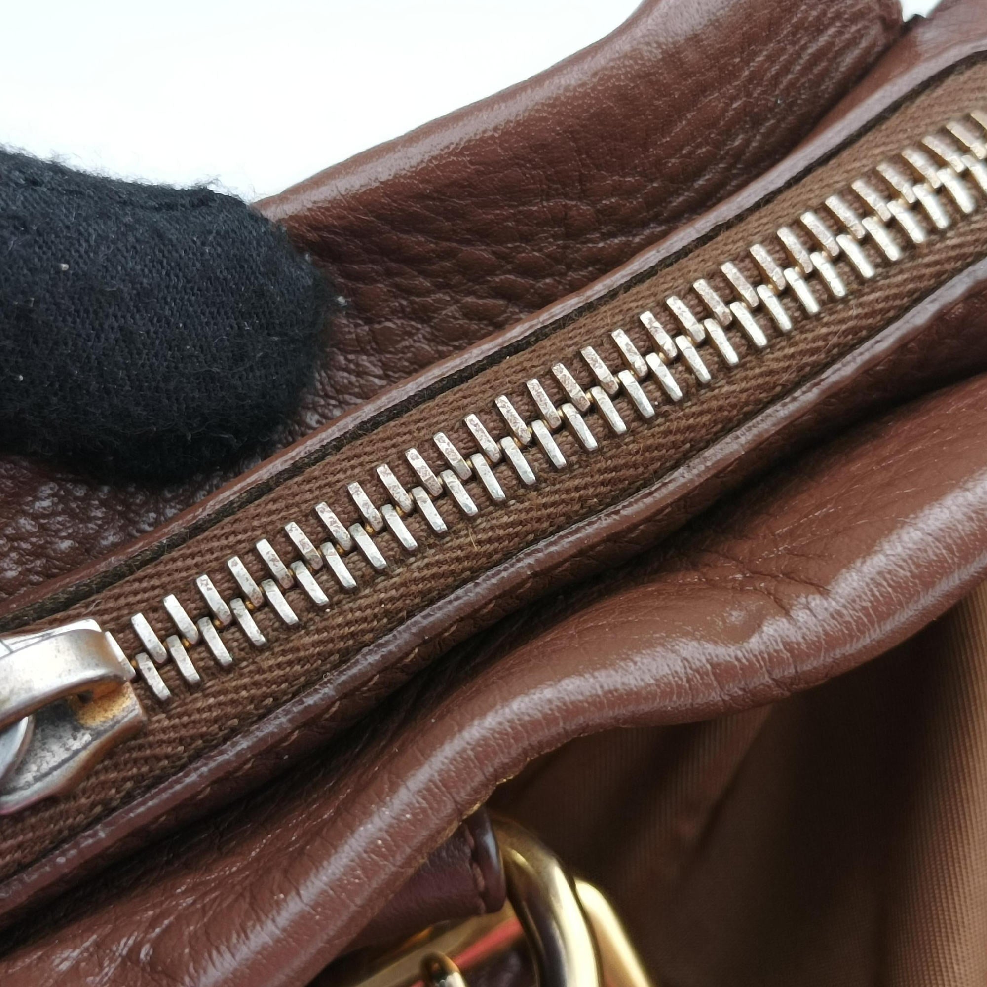 Pre-owned Prada Tessuto Nappa Gaufre Satchel Rovere Brown nylon×Leather  shoulderbag | stylenewstar