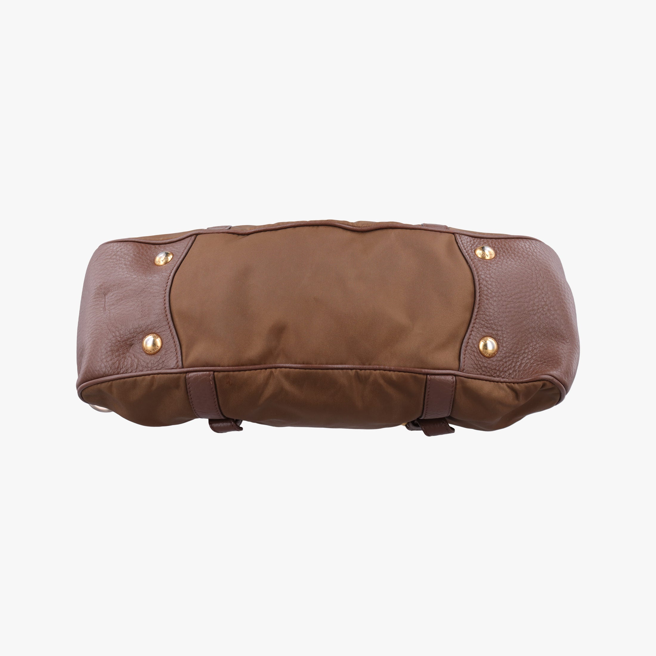 Pre-owned Prada Tessuto Nappa Gaufre Satchel Rovere Brown nylon×Leather  shoulderbag | stylenewstar