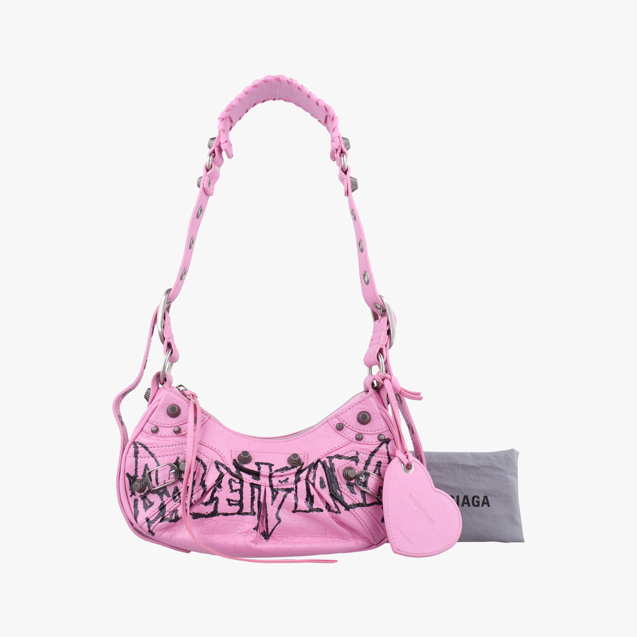 Pre-owned Balenciaga Le Cagole mini Pink Leather  shoulderbag | stylenewstar